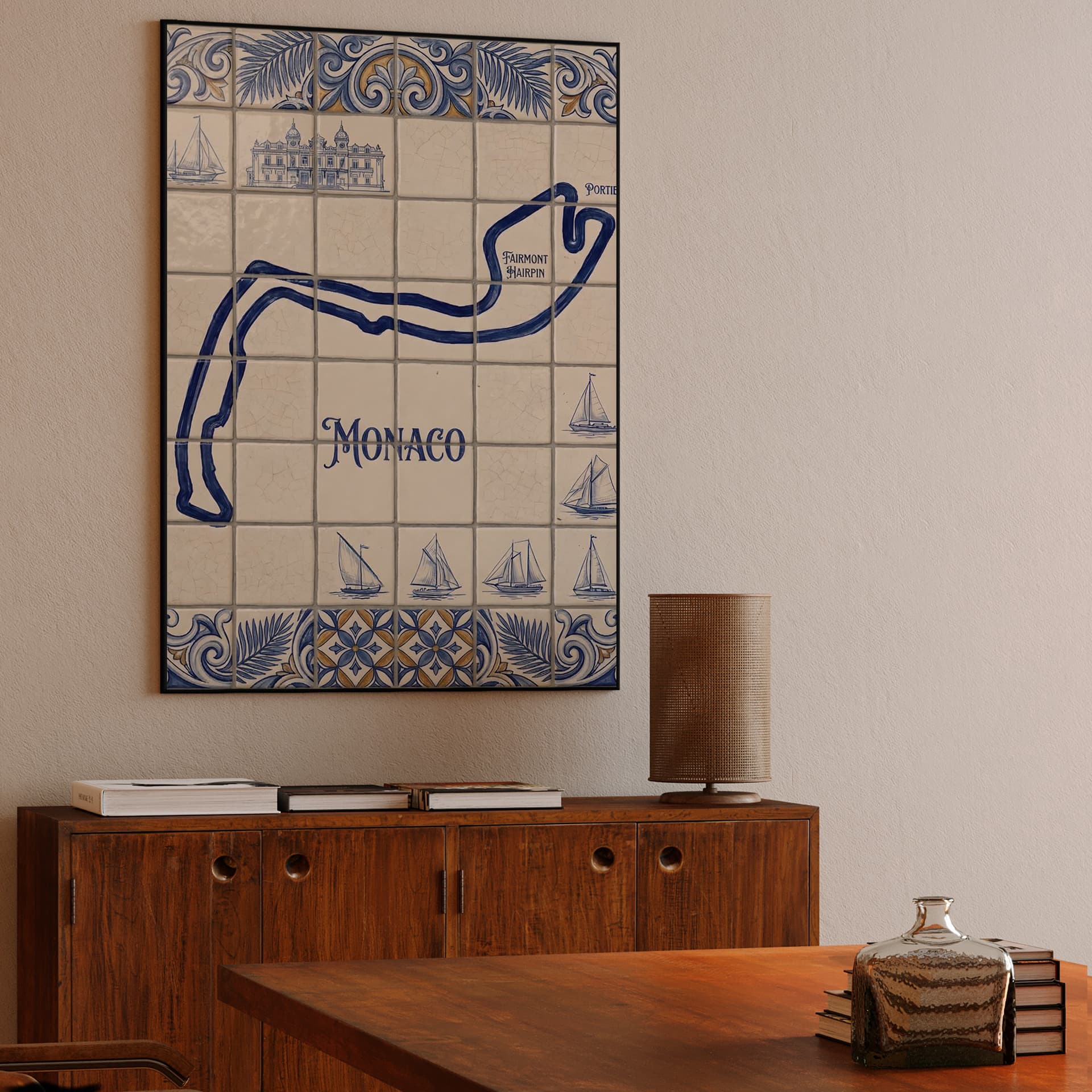 Monaco Grand Prix Azulejo Tile Track Map