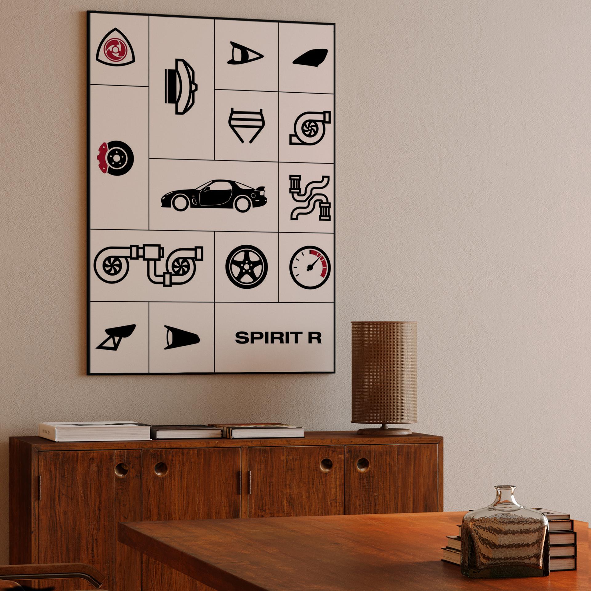 Spirit R: Technical Grid Illustration