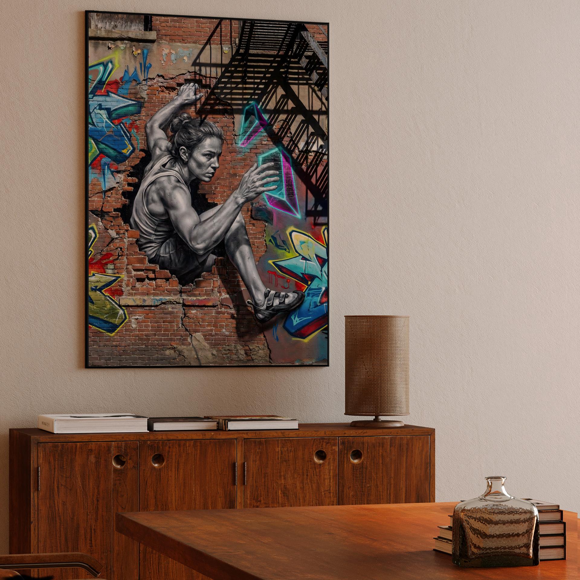 Urban Ascent: The Neon Crag Mural