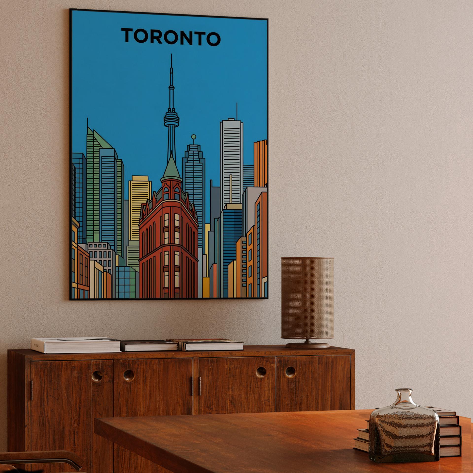 Toronto Skyline: Gooderham and CN Tower Illustration