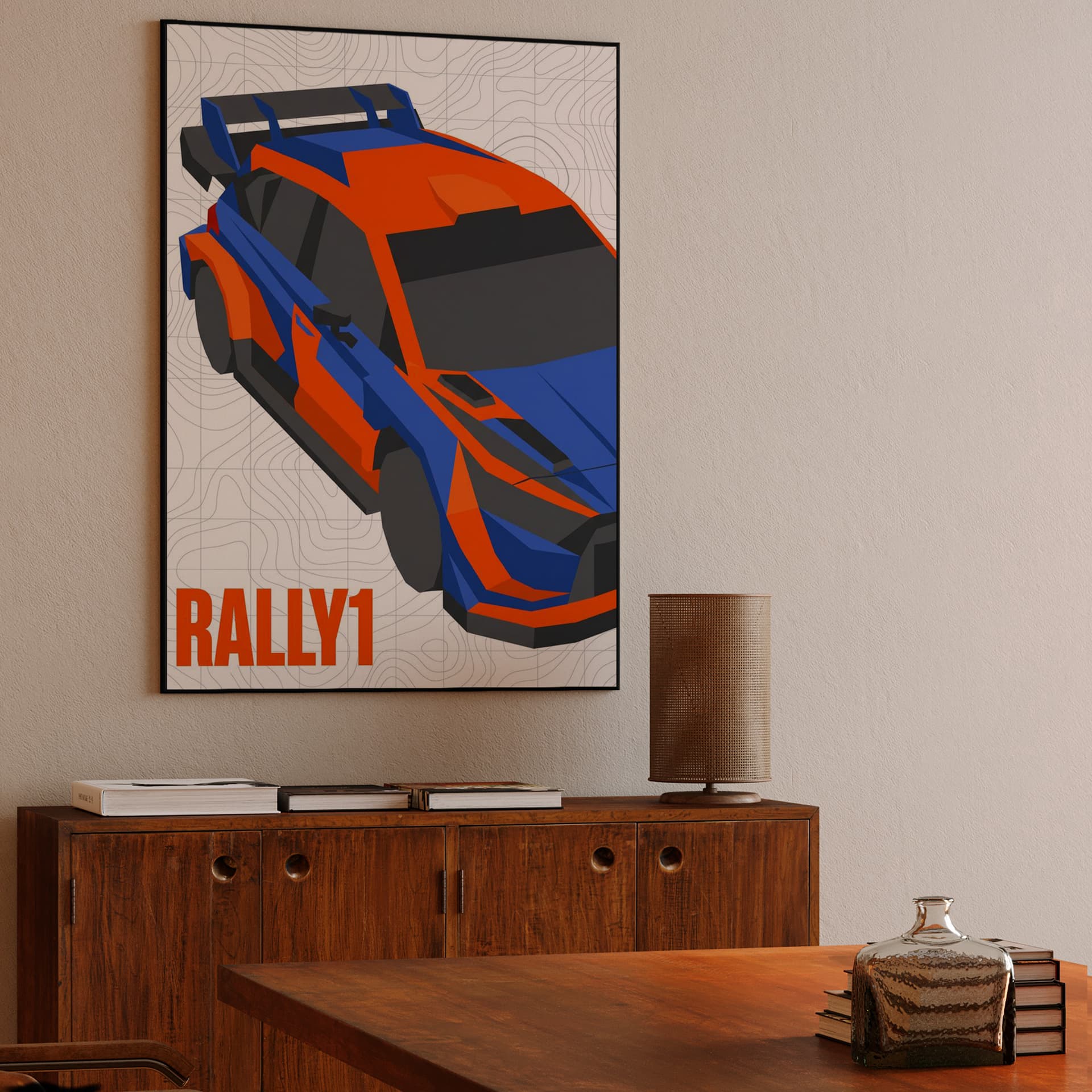 Toyota GR Yaris Rally1 Geometric Topography Poster
