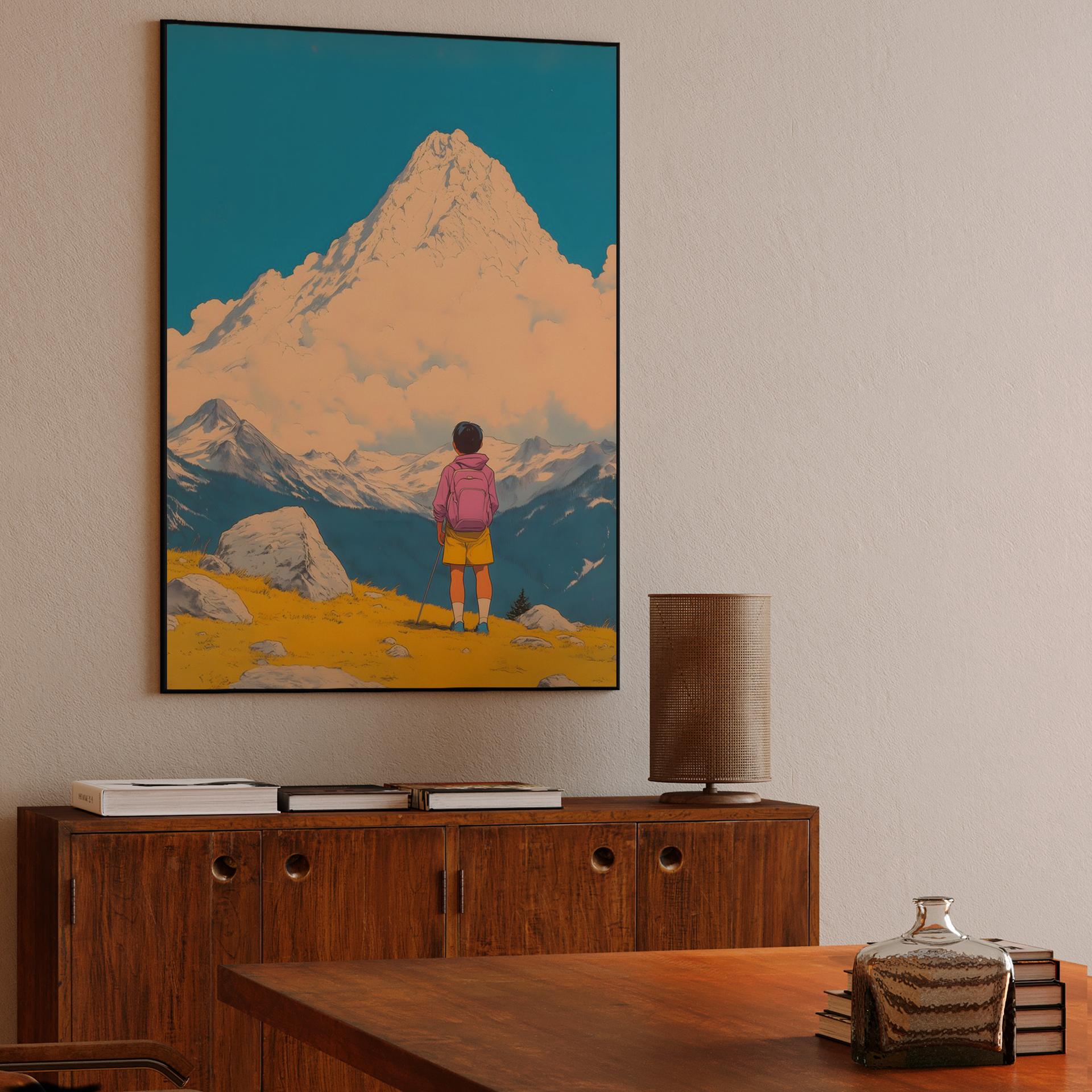 Young Hiker Mountain Summit