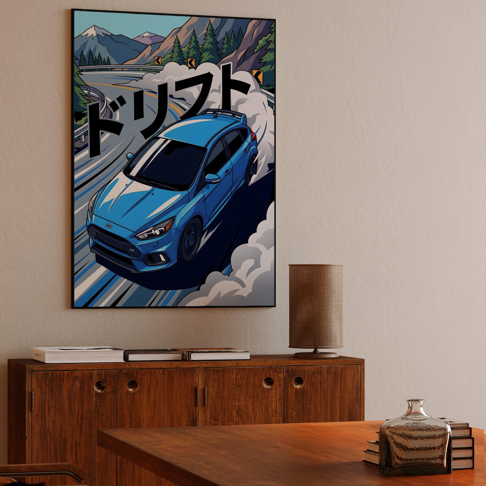 Ford Focus RS Anime Drift Mountain Pass