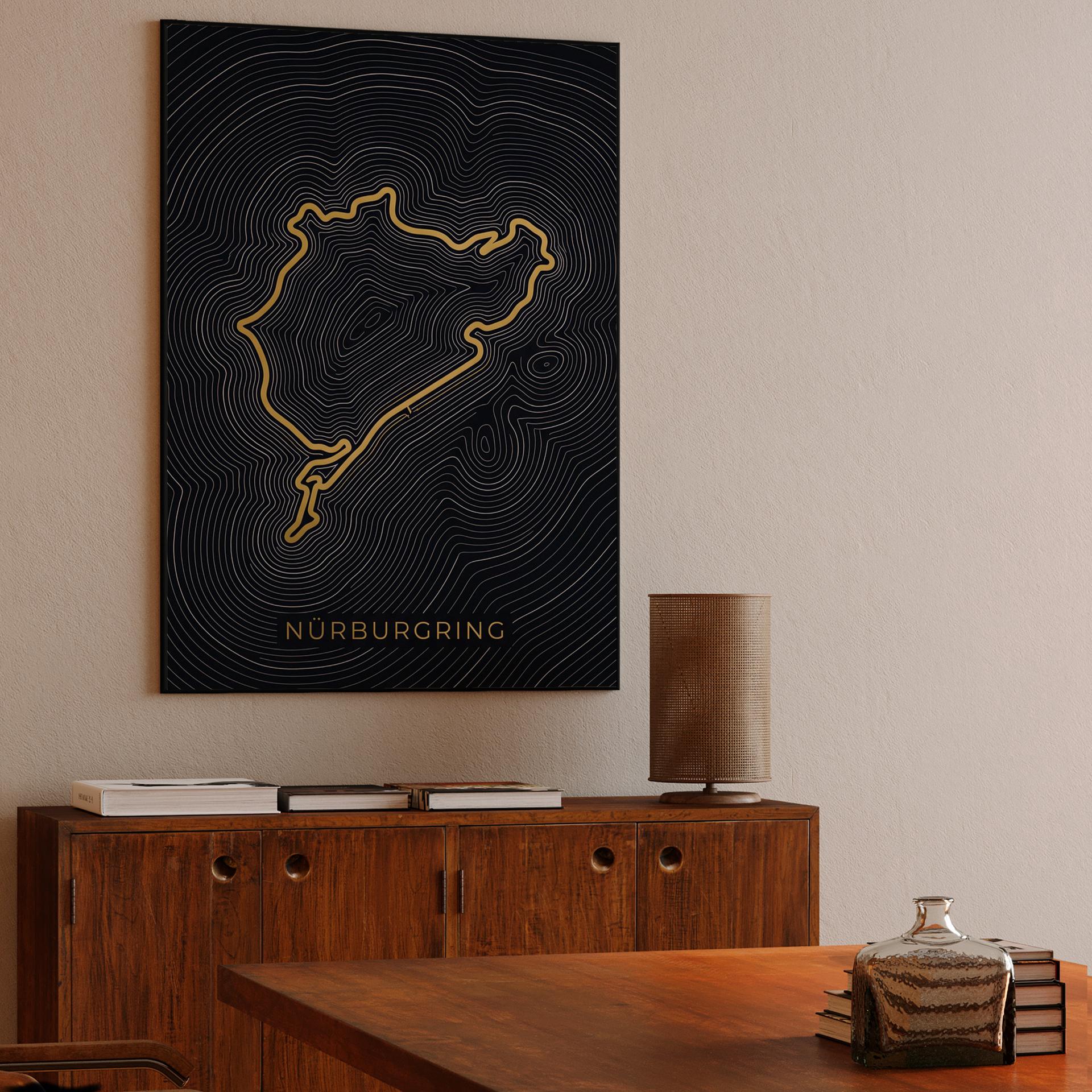 Nürburgring Golden Topography Map