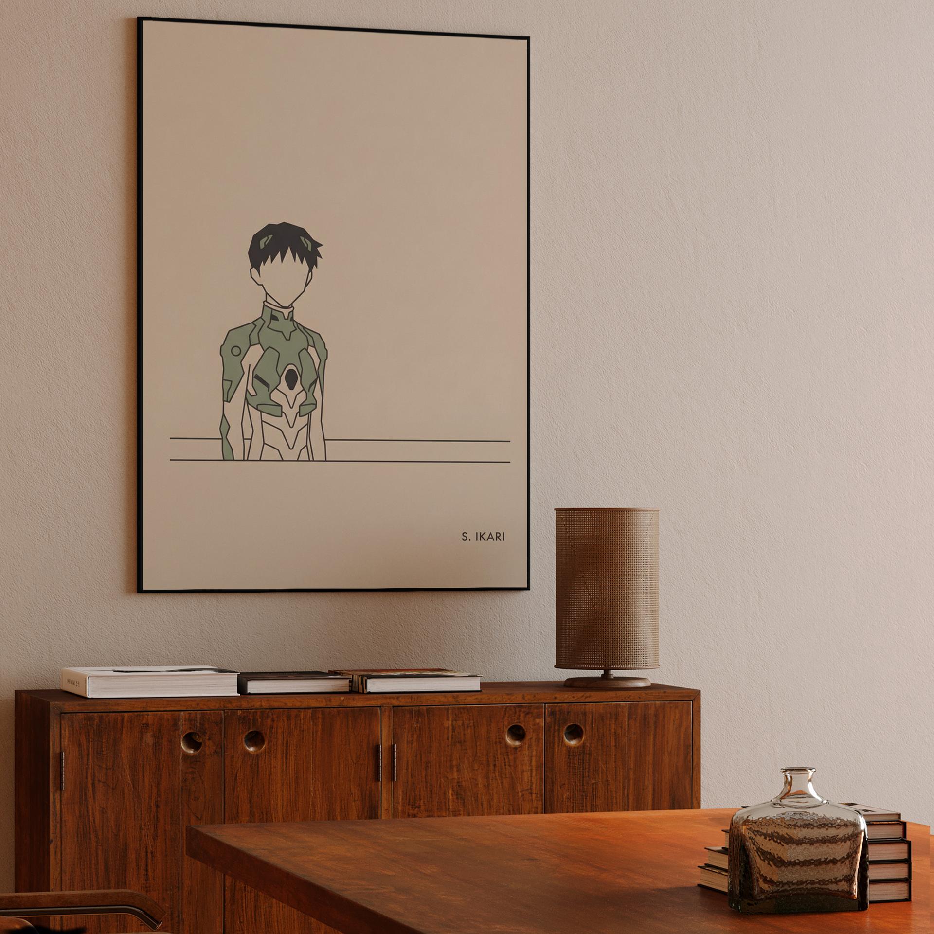 Shinji Ikari: Minimalist Pilot Silhouette