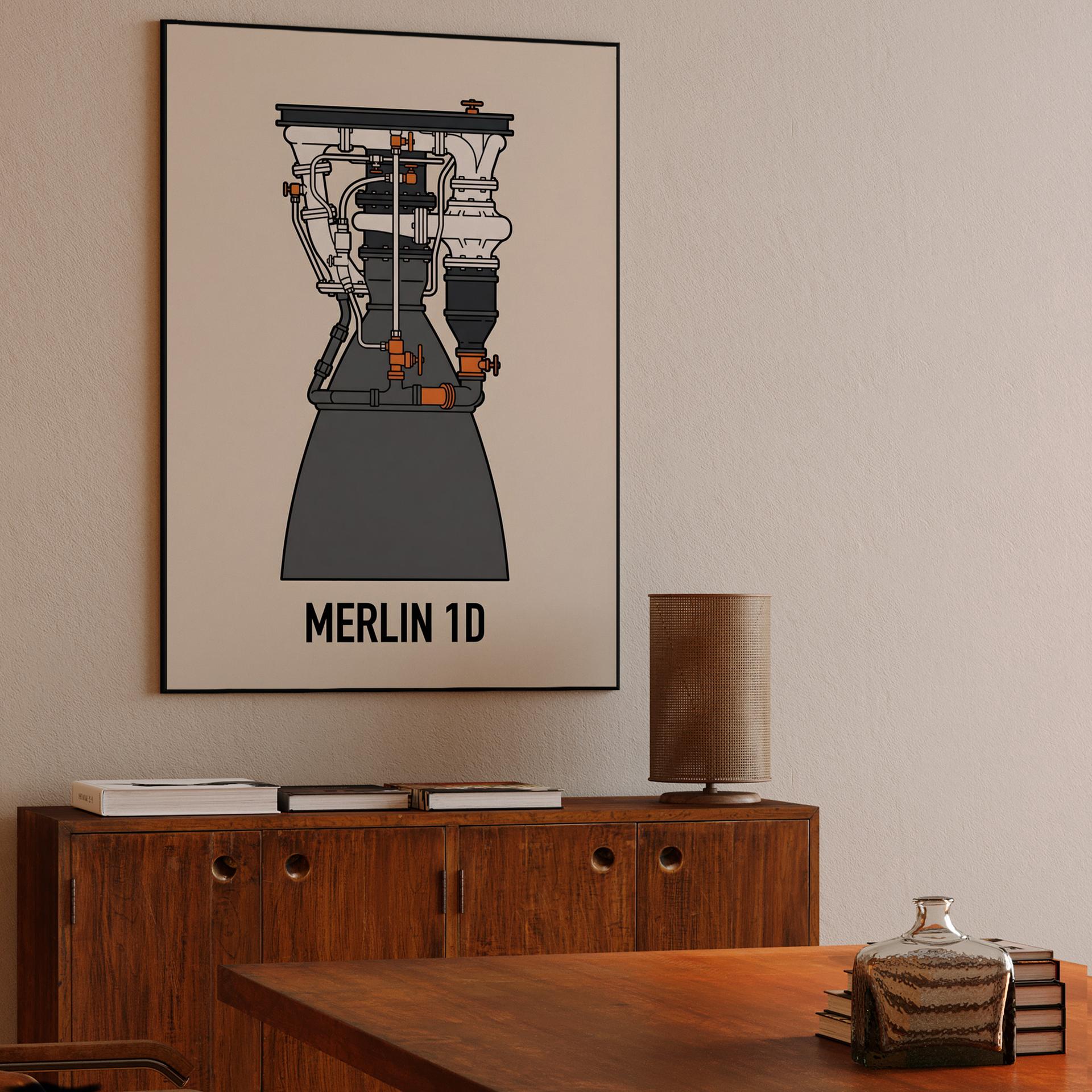 SpaceX Merlin 1D Rocket Engine Schematic