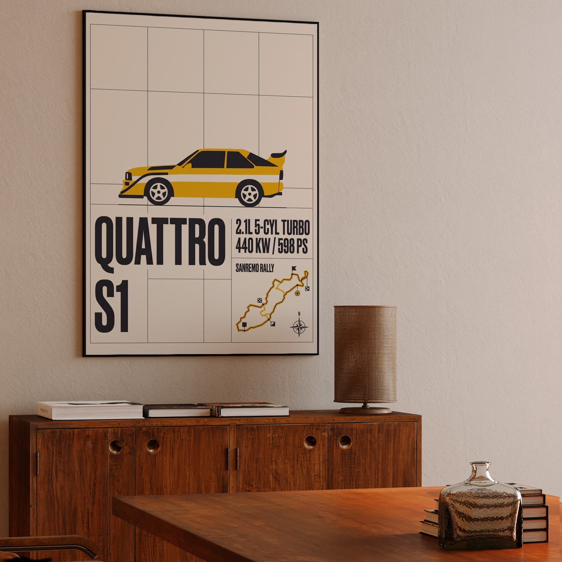 Audi Sport Quattro S1 Sanremo Rally Technical Poster