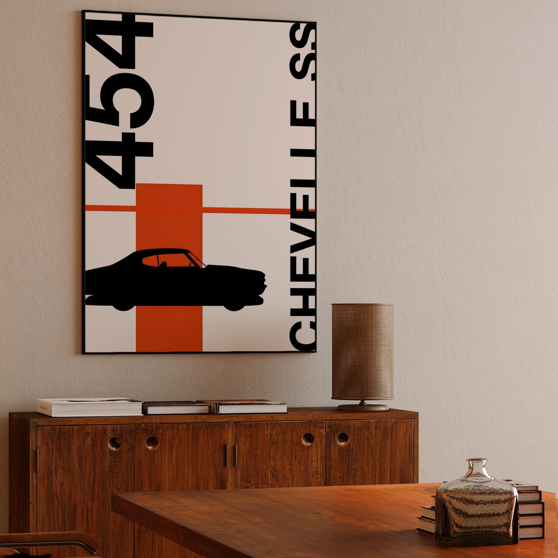 Chevelle SS 454 Minimalist Swiss Style Graphic