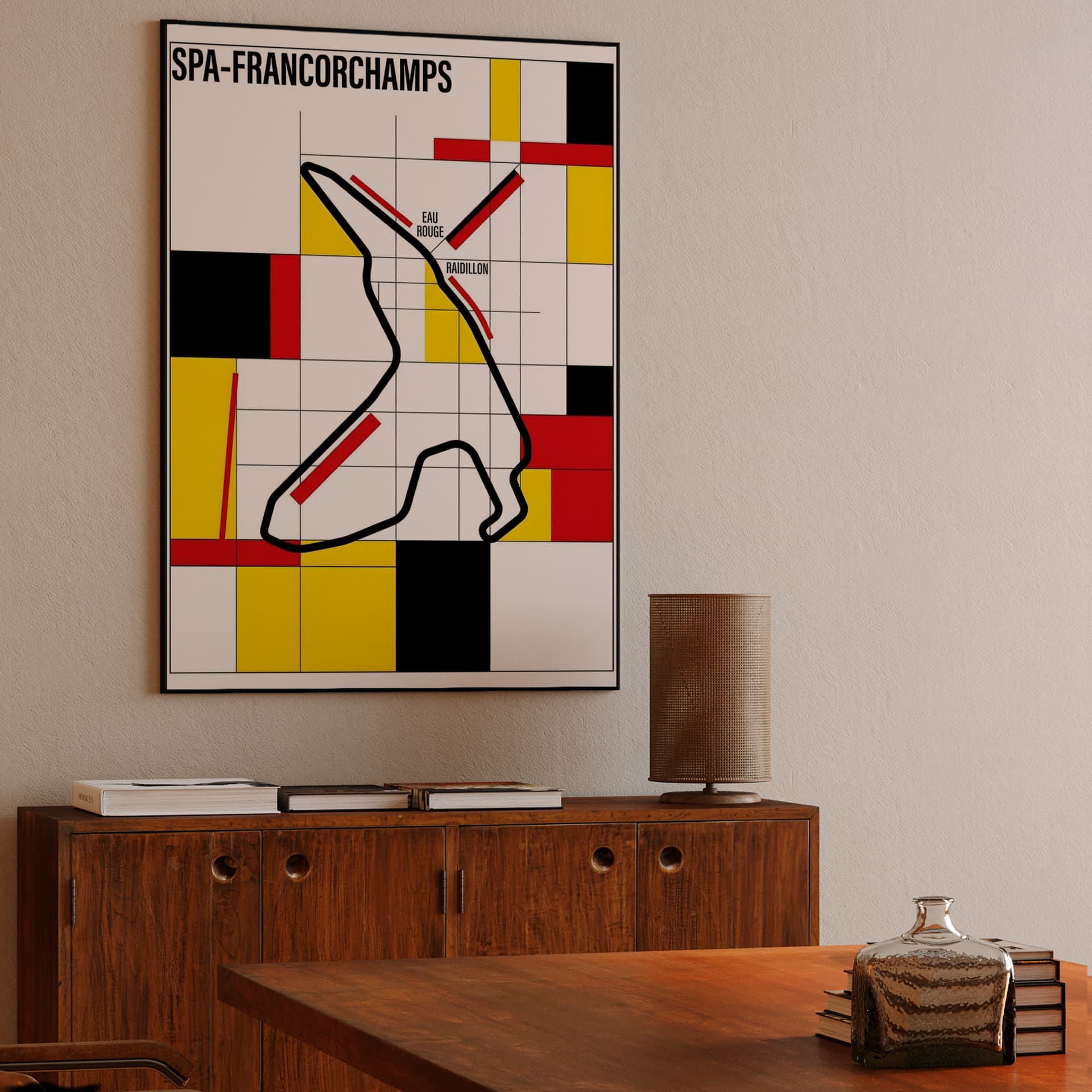 Spa-Francorchamps De Stijl Geometric Track Map Poster