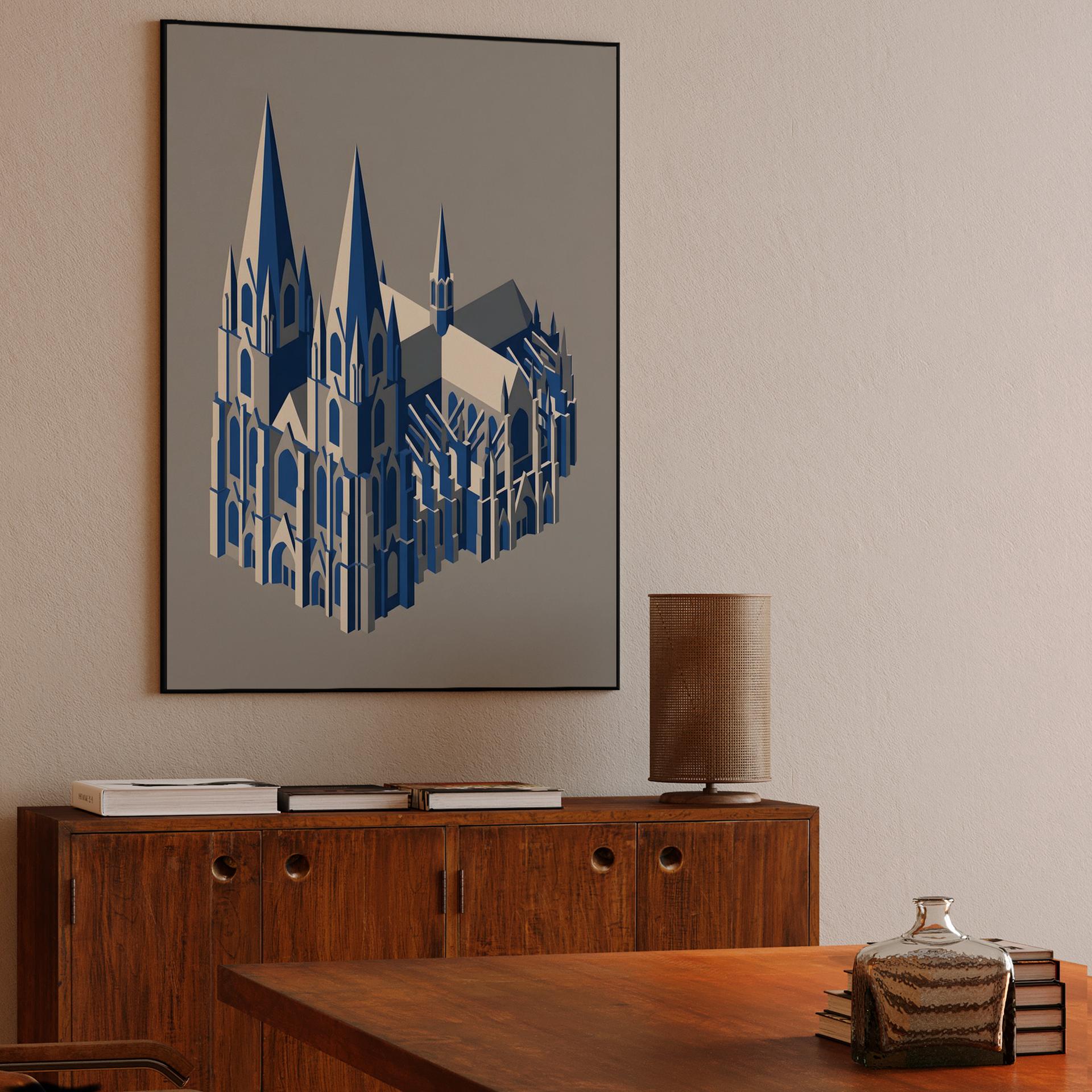 Cologne Cathedral Isometric Minimalist