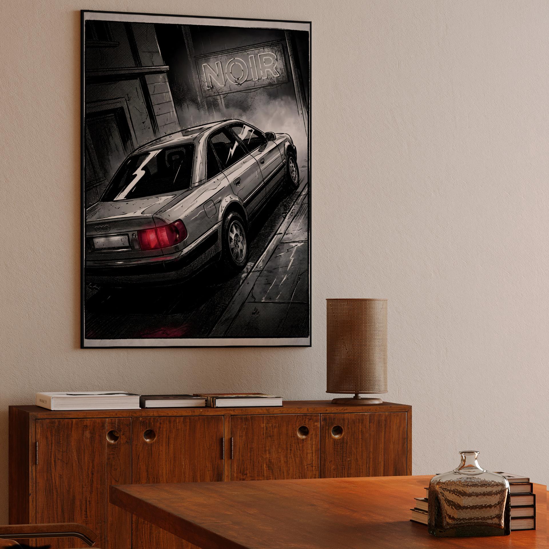 Audi 100 Noir: Gritty Urban Comic Art