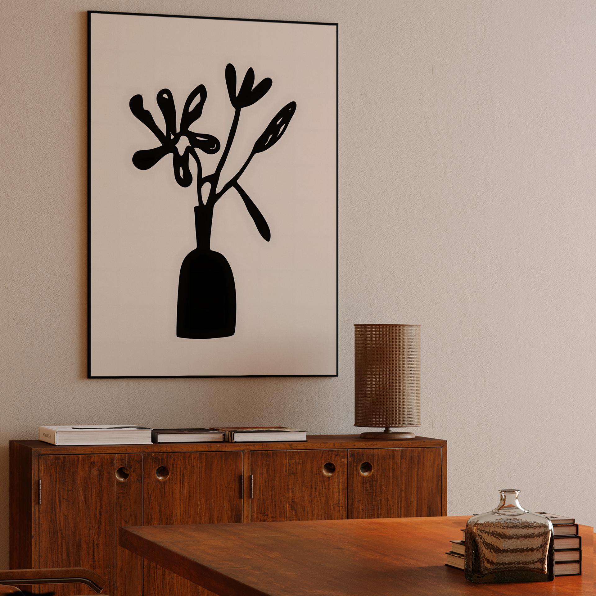 Minimalist Black Flower Cutout