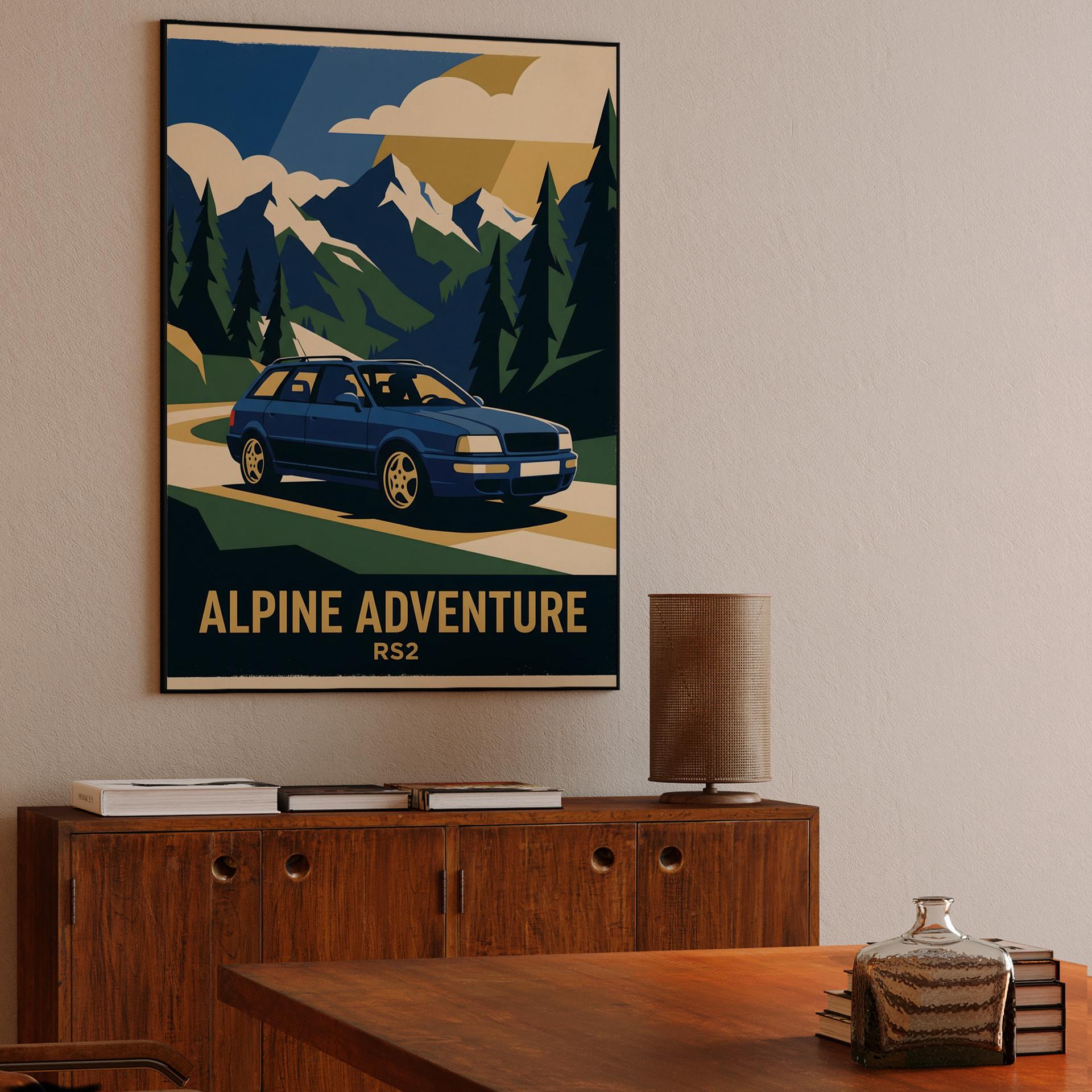 Audi RS2 Avant: Alpine Adventure Travel Poster