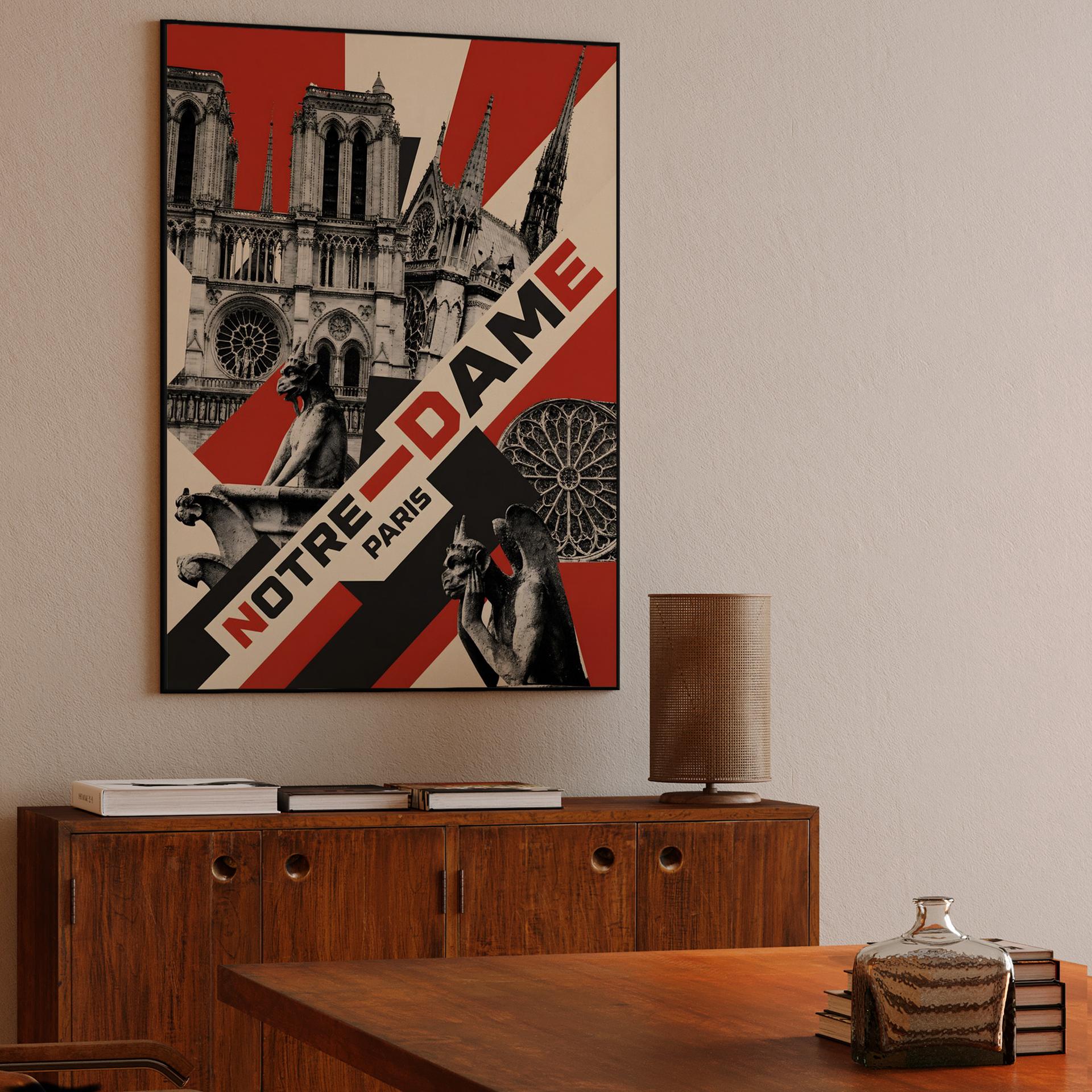 Notre-Dame Paris Punk Graphic Collage