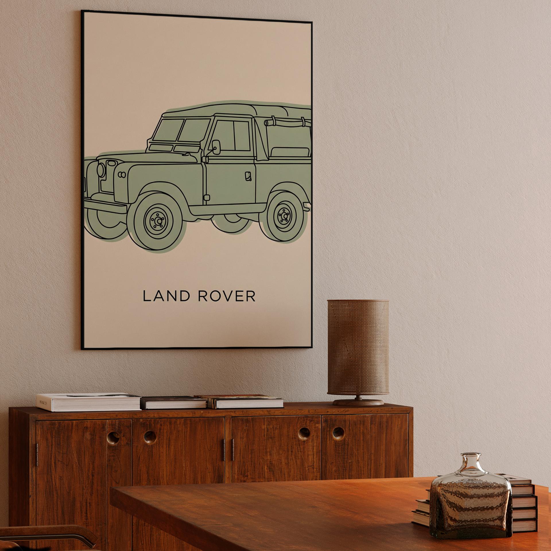 Land Rover Series IIA: Minimalist Line Art