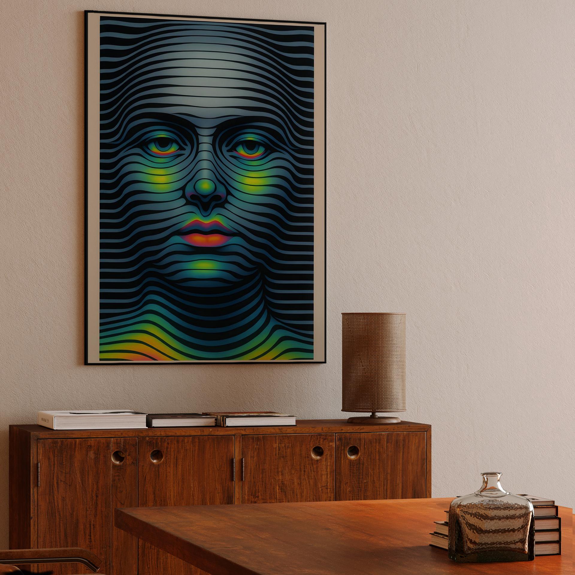 Neon Waveform Portrait