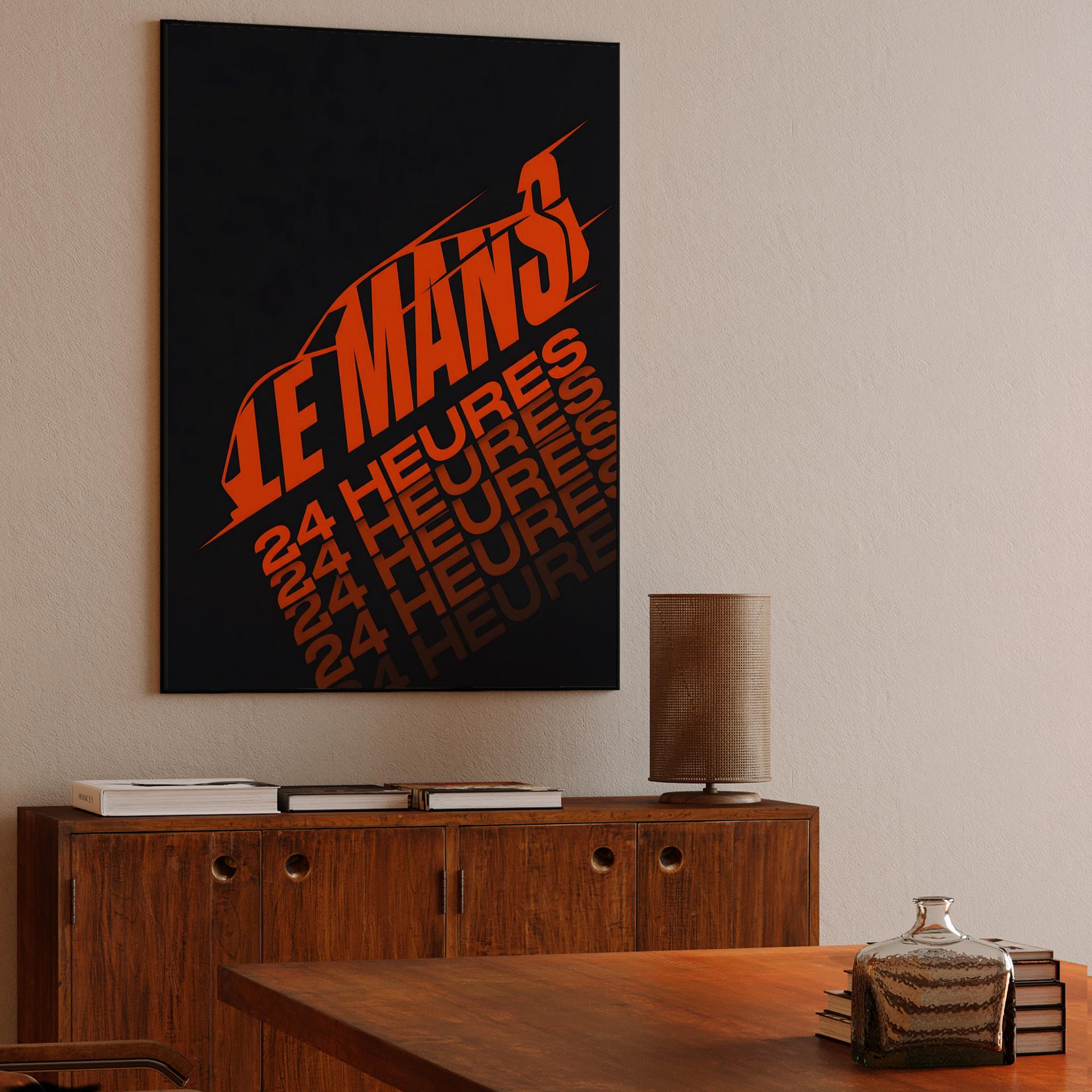 Sleek Silhouette: 24 Heures du Mans Typographic Art