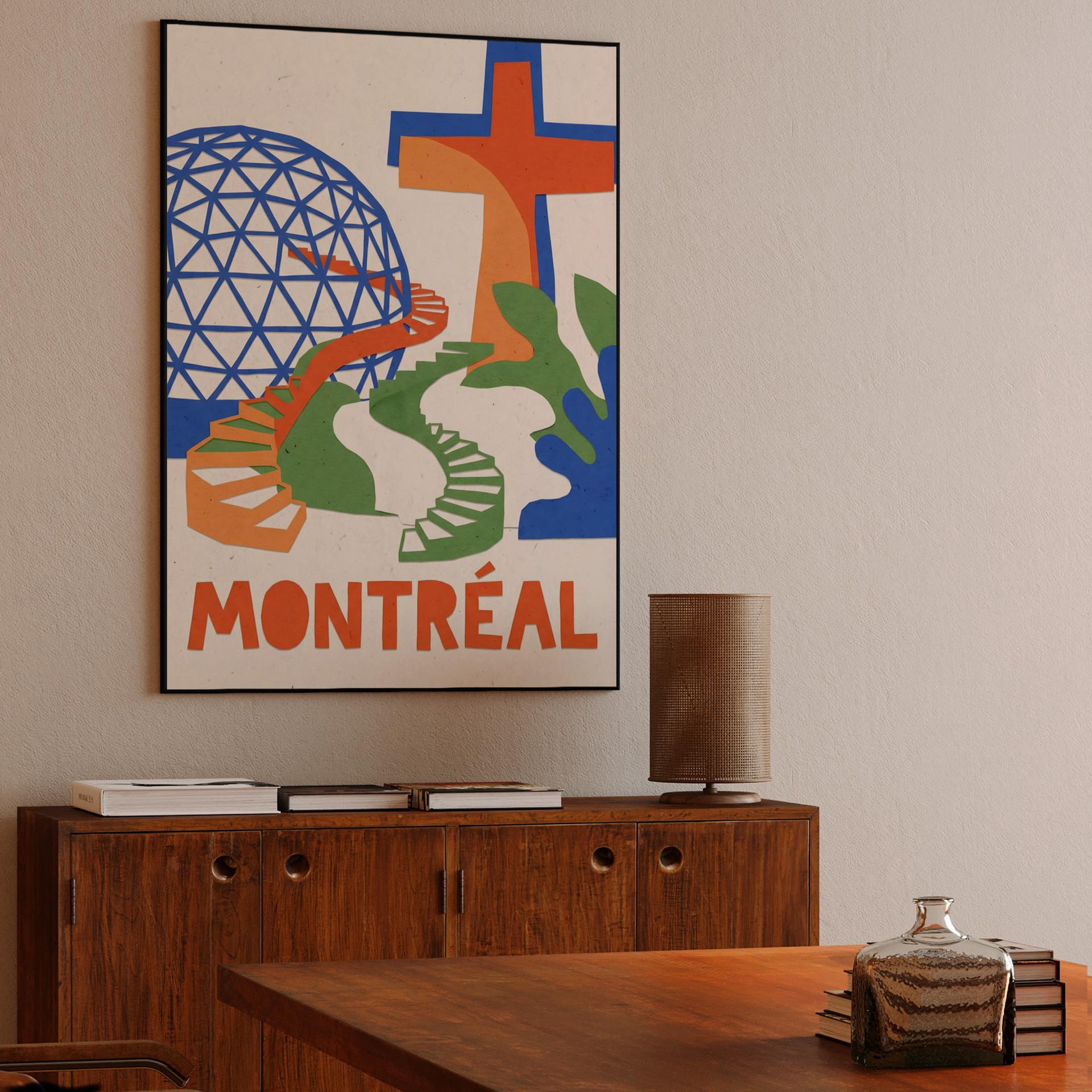 Montreal Cutout: Biosphere and Mount Royal Cross