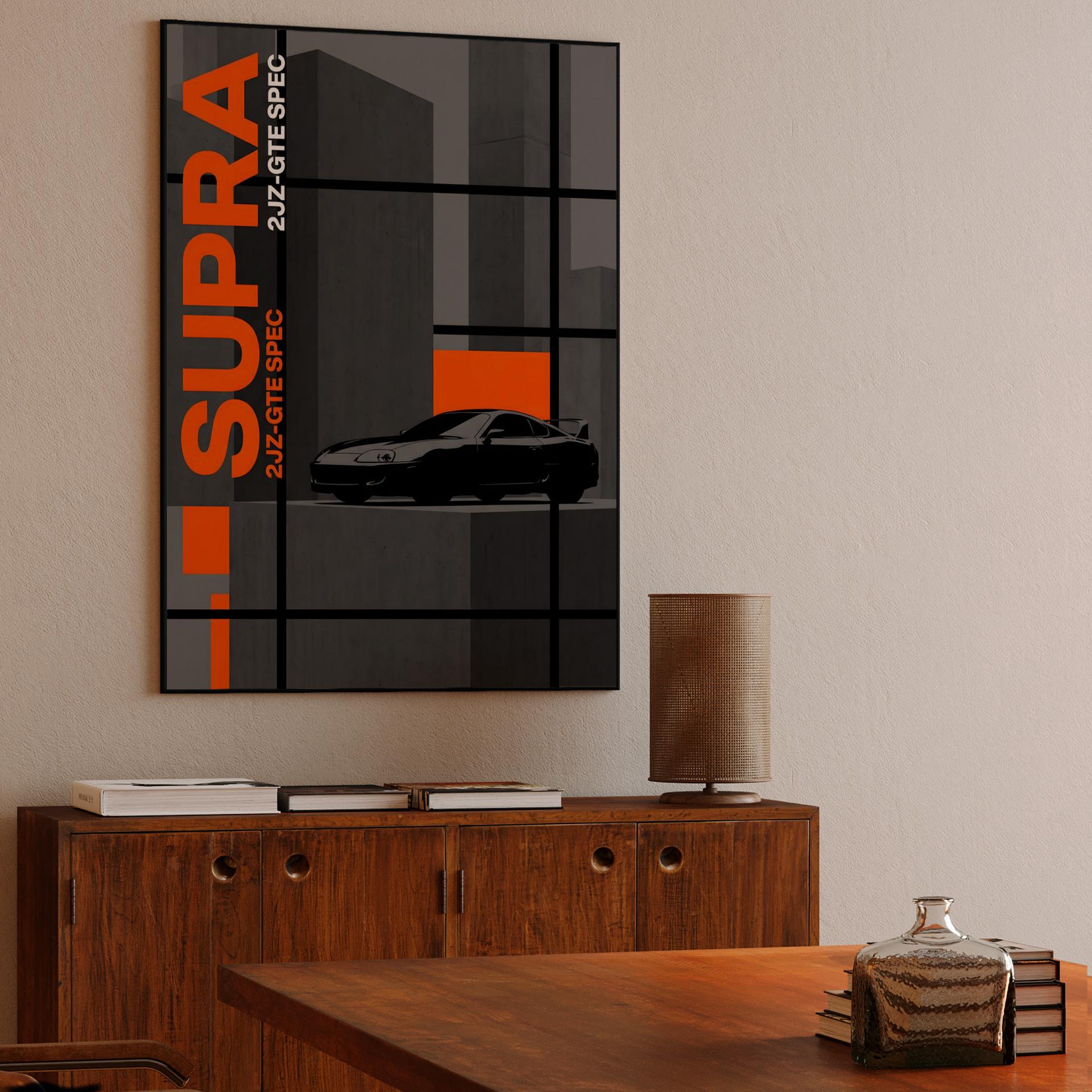 Supra 2JZ-GTE Brutalist Spec Illustration