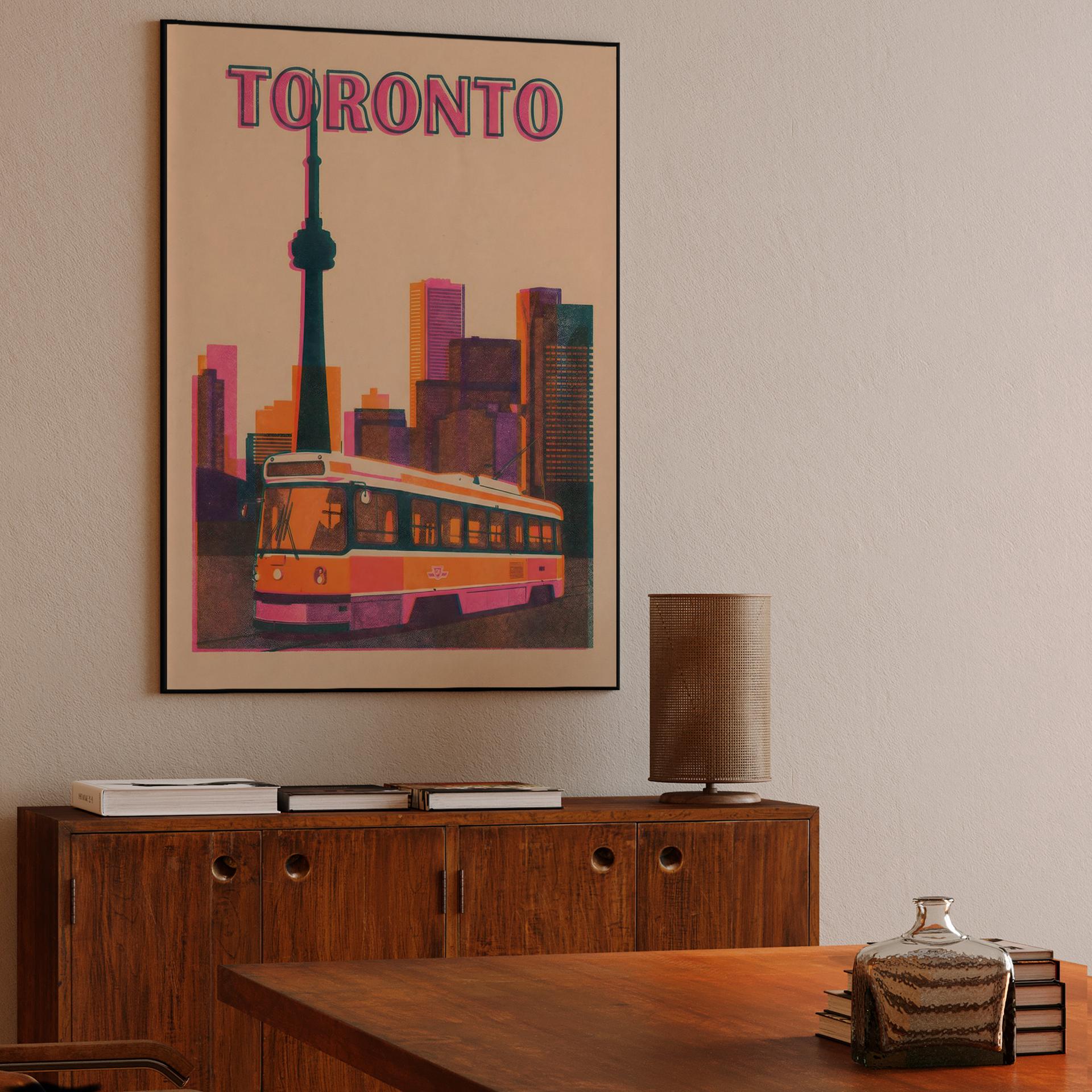 Toronto Skyline Risograph Travel Poster