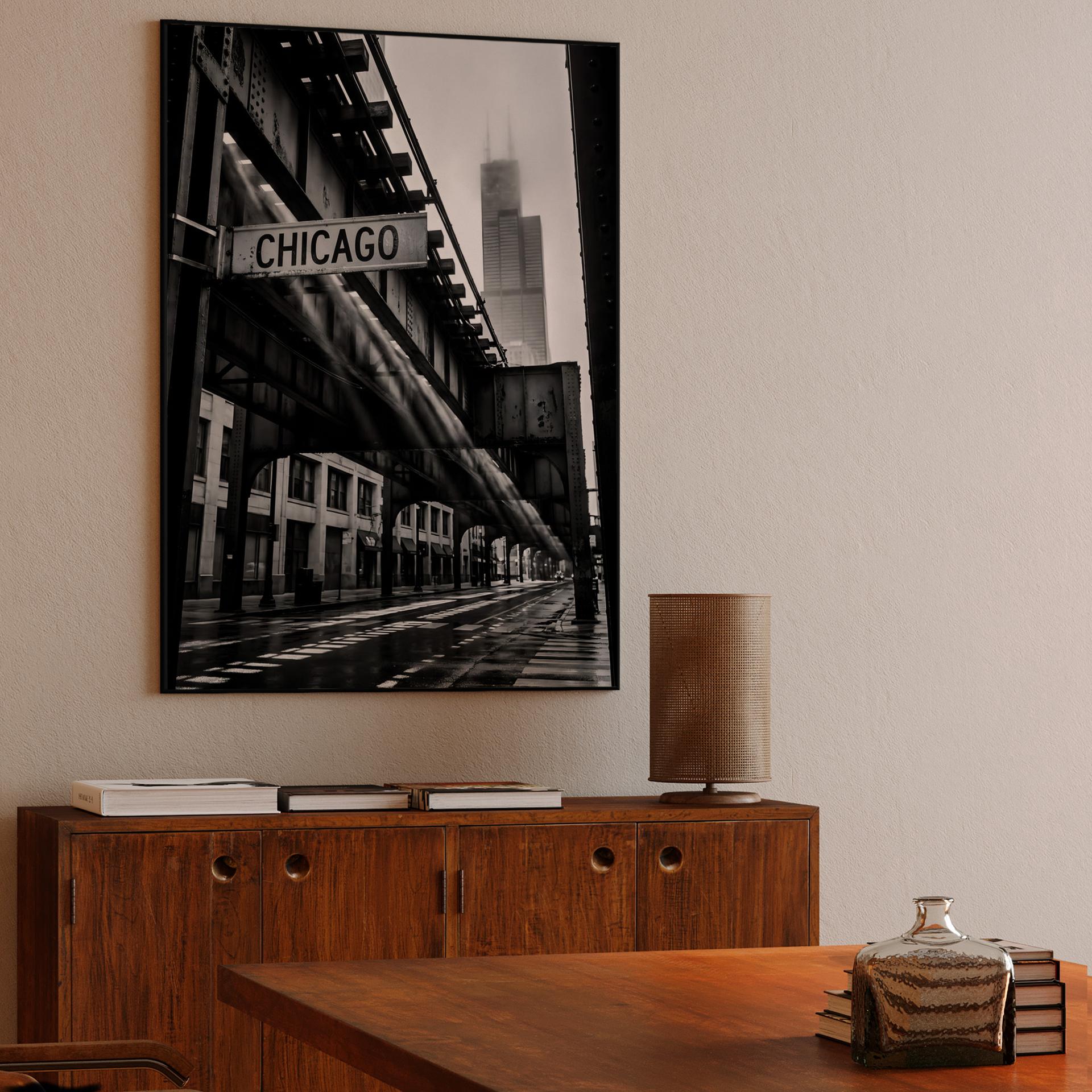 Chicago Echoes: The L and Willis Tower in Fog