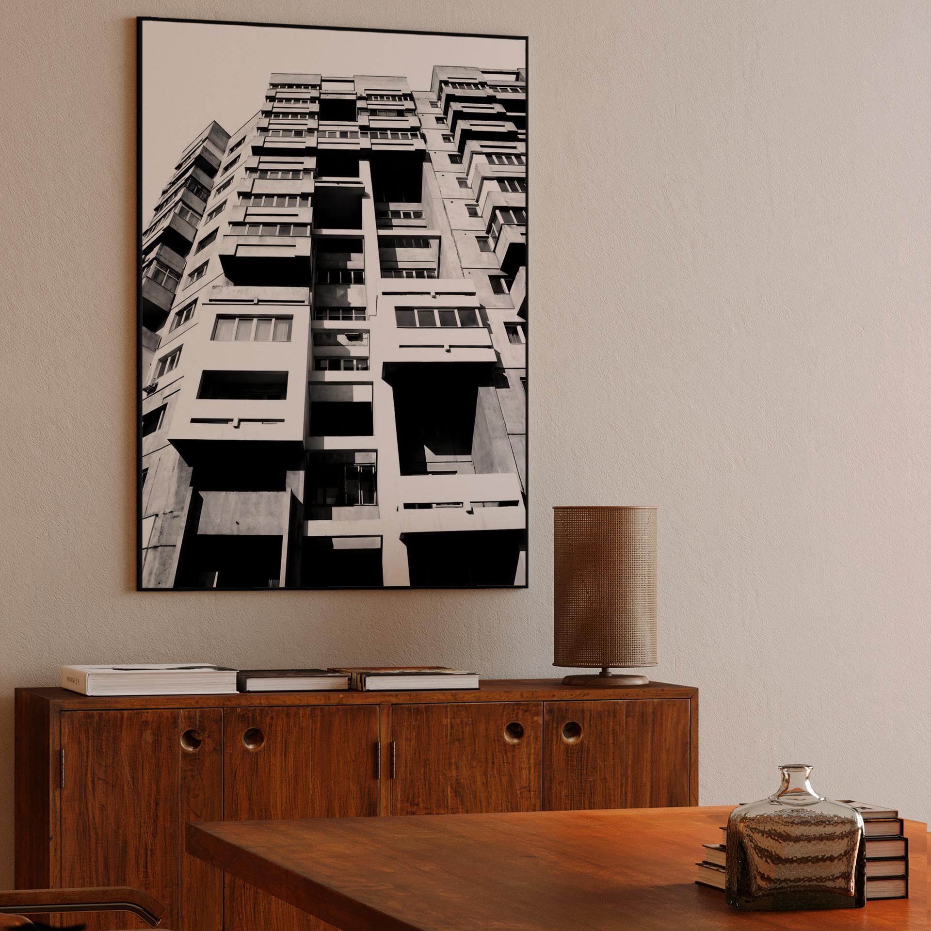 Brutalist Monolith: Bucharest Urban Geometry