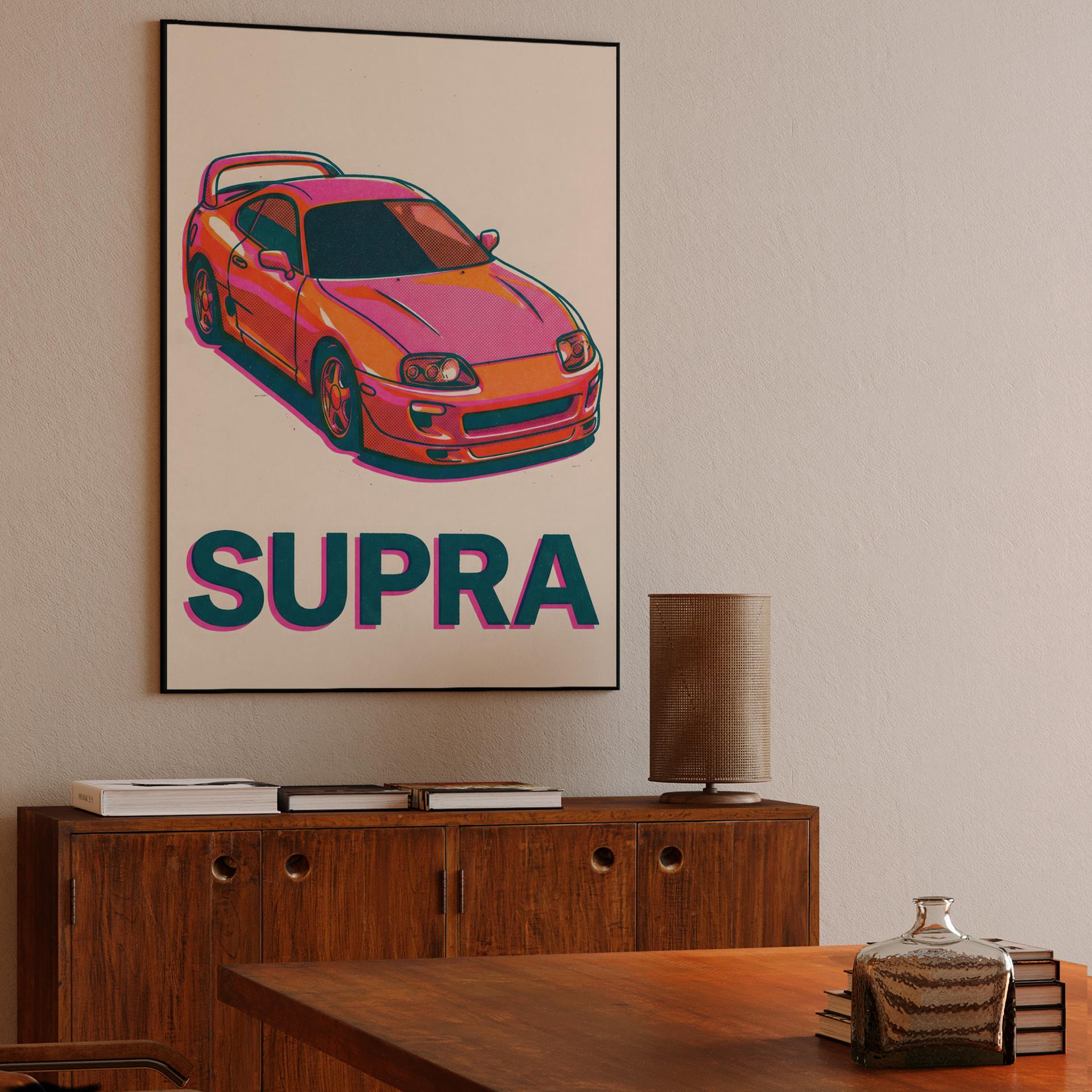Vibrant Halftone Toyota Supra A80
