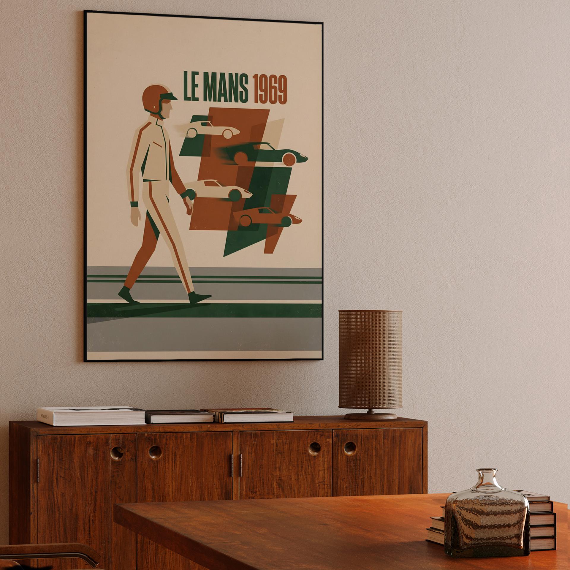 Le Mans 1969 Retro Racing Poster