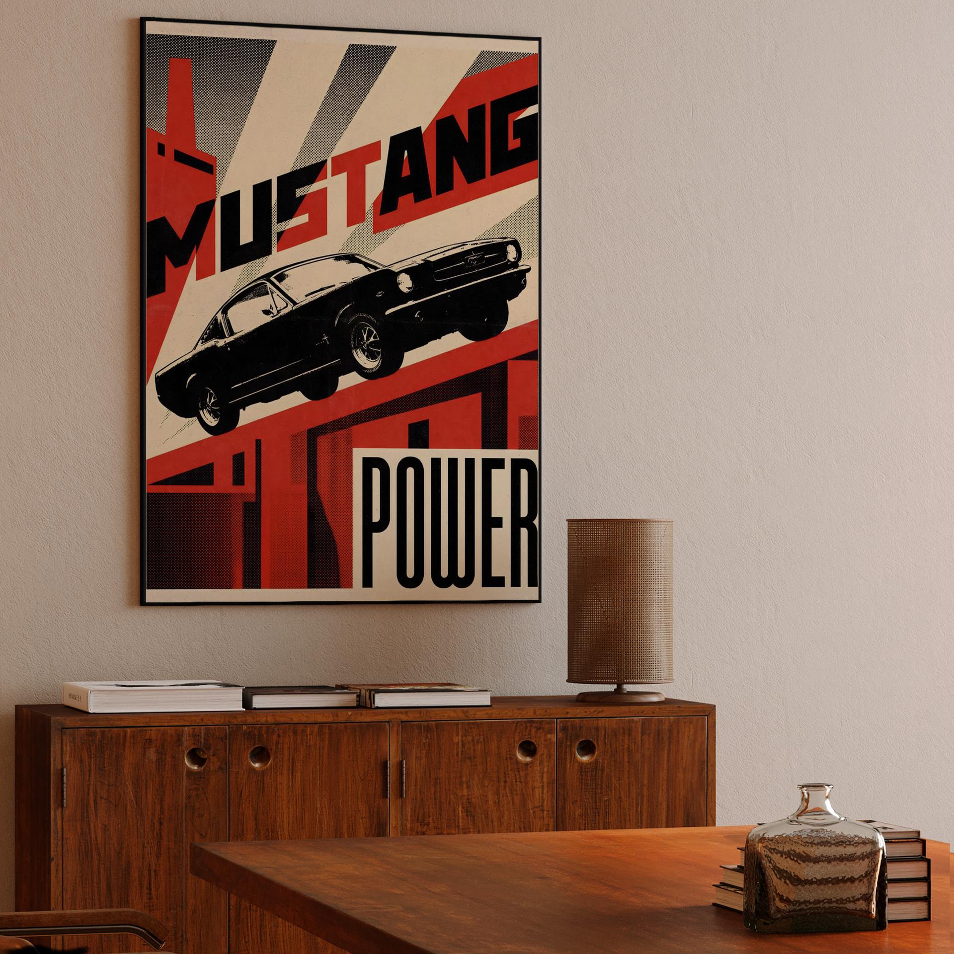 Mustang Power Constructivist Graphic Poster