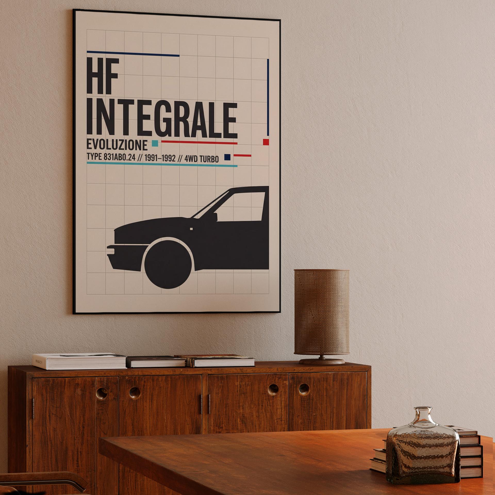 Lancia Delta HF Integrale Evoluzione Swiss Style Poster