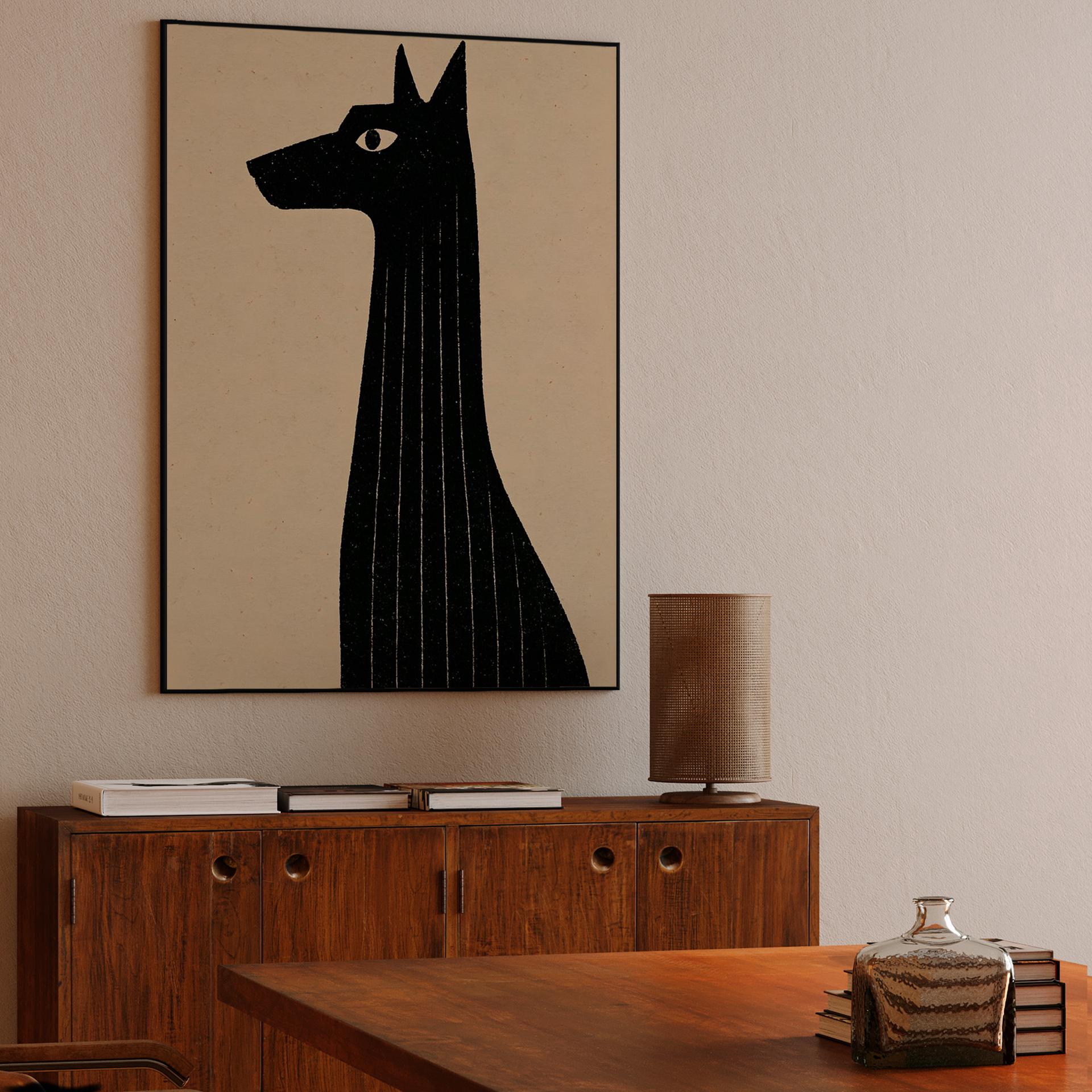 Woodcut Greyhound Profile