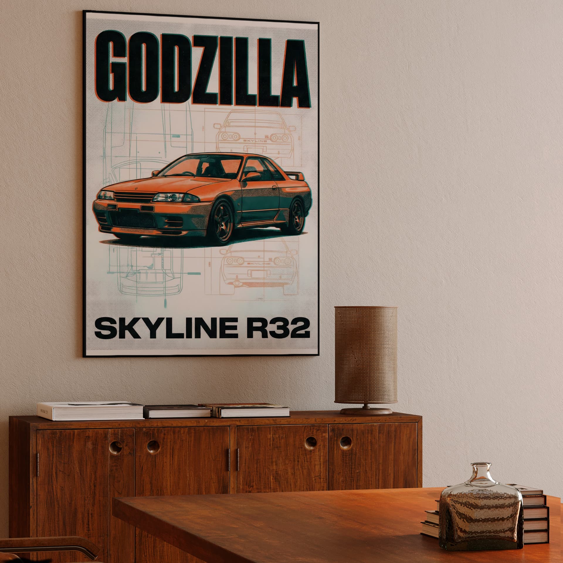 Godzilla Skyline R32: Technical Duotone