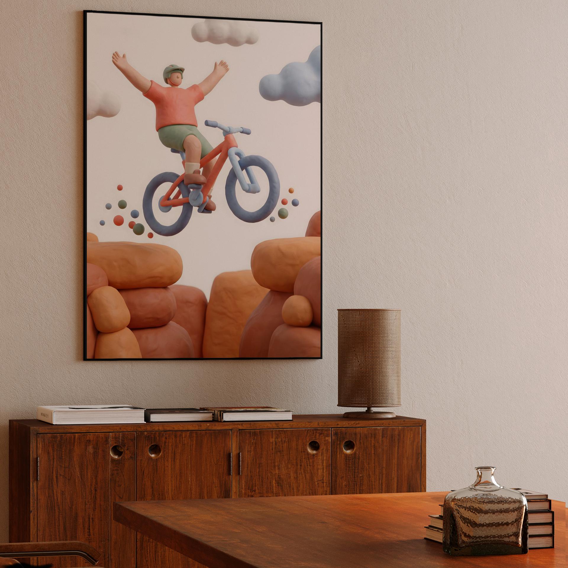 Joy of the Leap: 3D Clay Mountain Biking Adventure