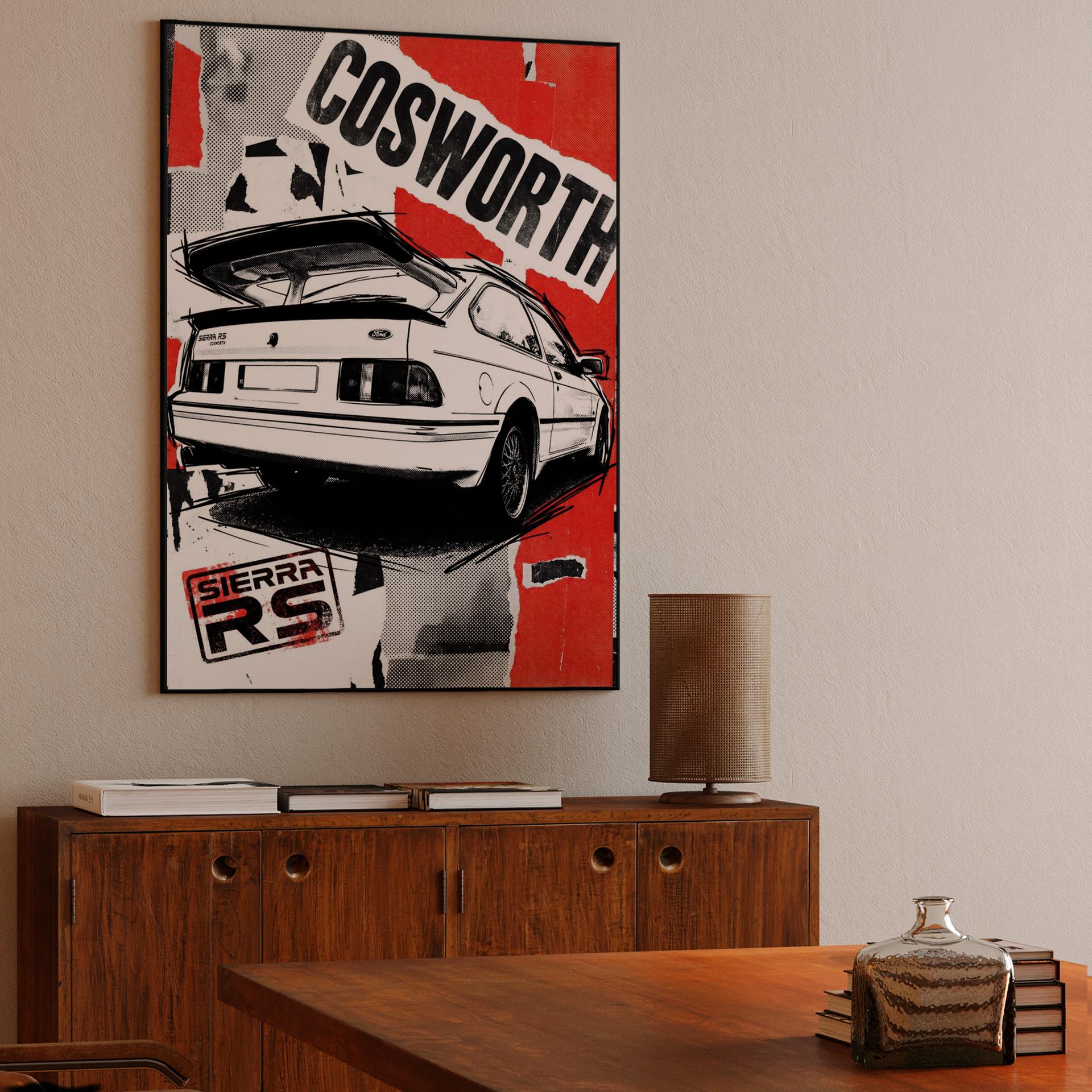 Ford Sierra RS Cosworth Torn Paper Collage