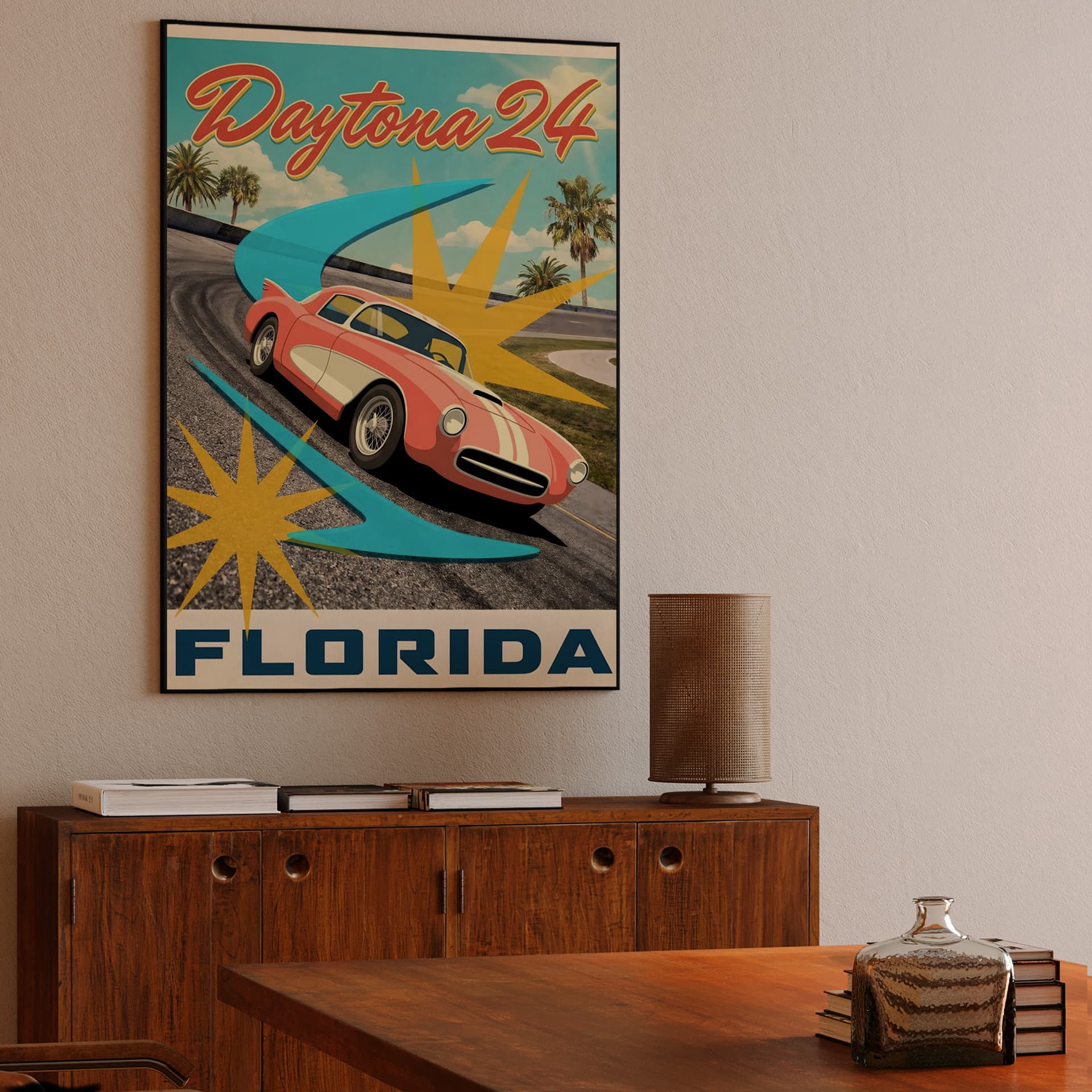 Daytona 24 Florida Retro Racing Poster