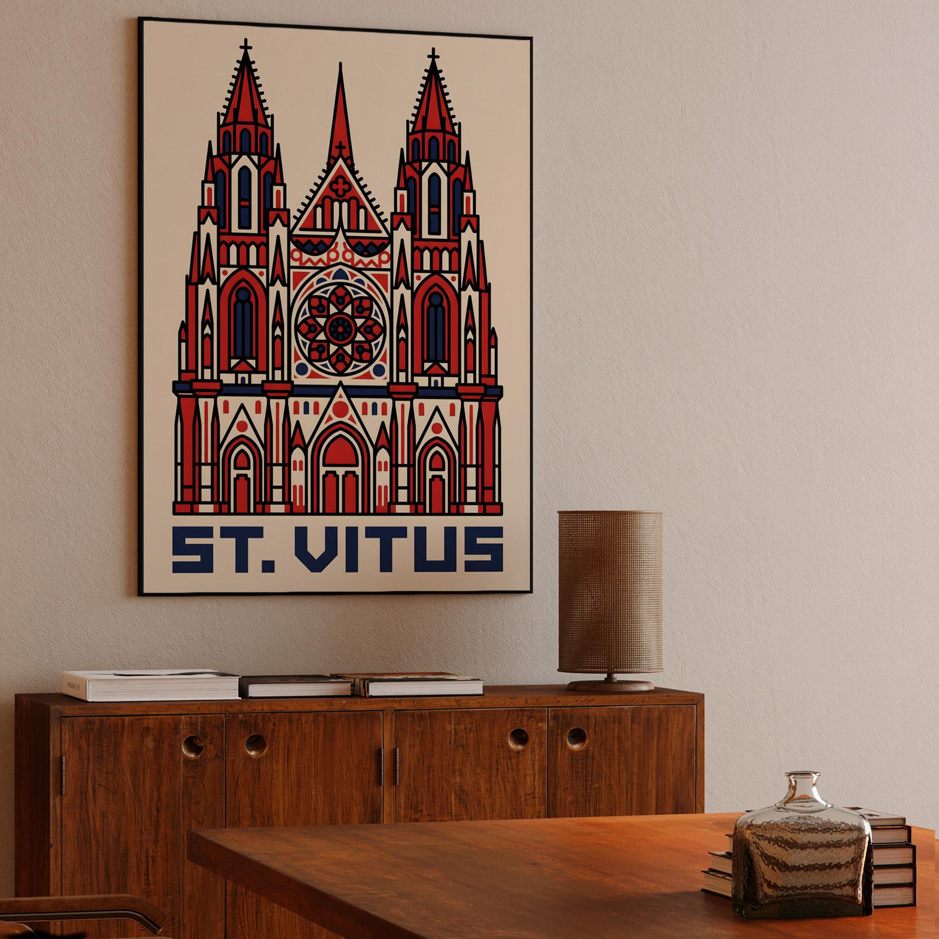 St. Vitus Cathedral Modern Graphic Poster