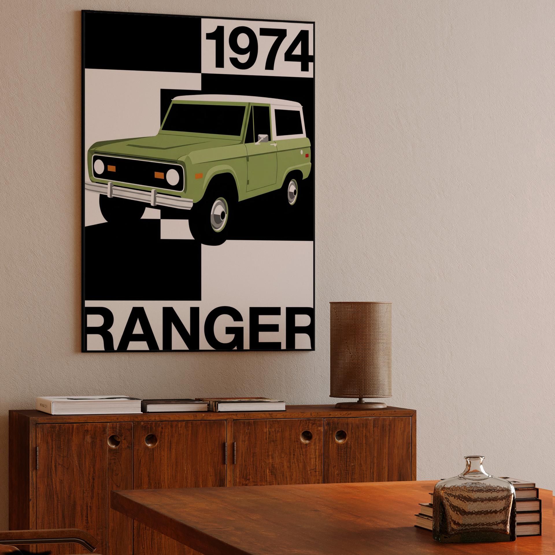 1974 Ford Bronco Ranger: Minimalist Geometric Graphic