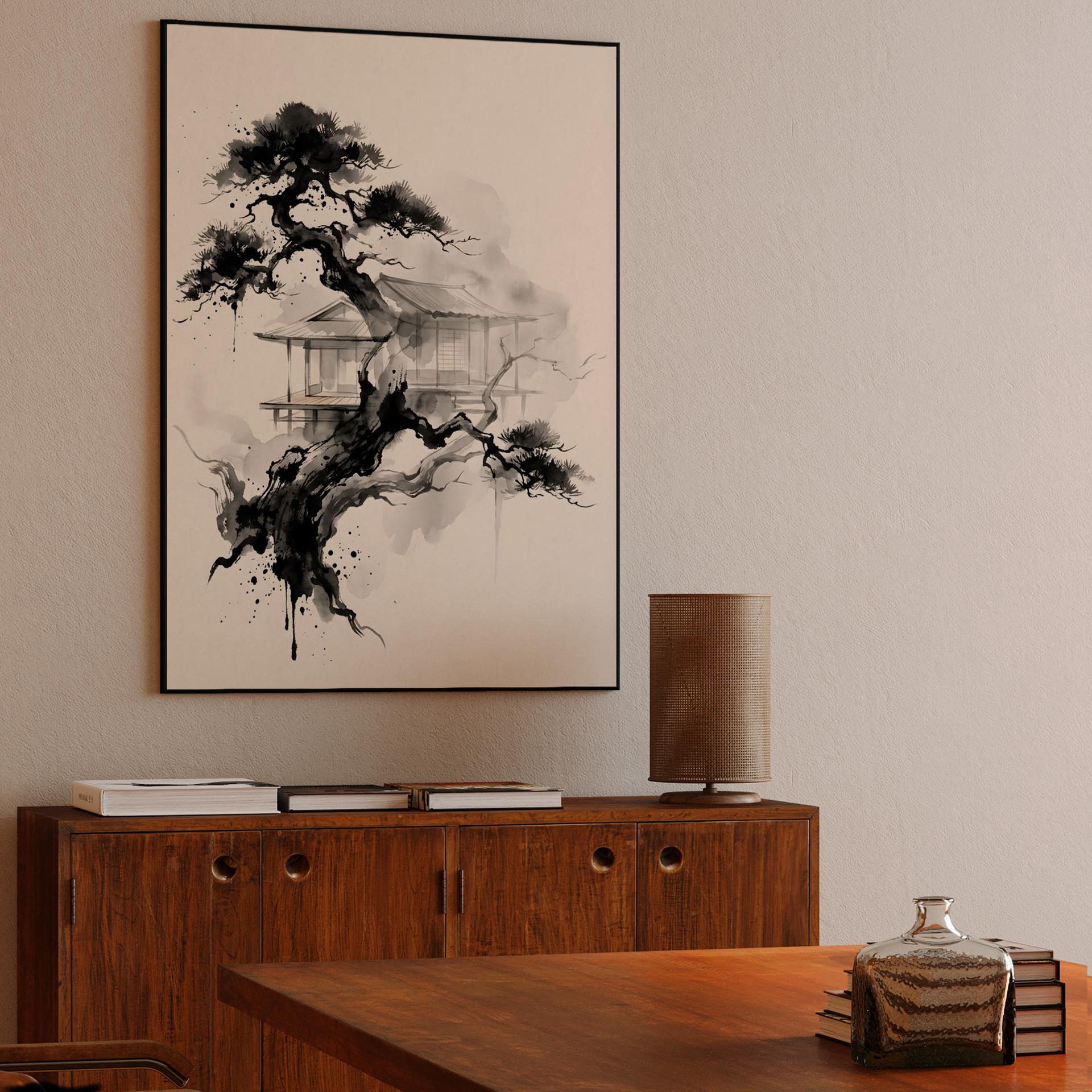 Whispers of the Ancient Pine: A Misty Retreat