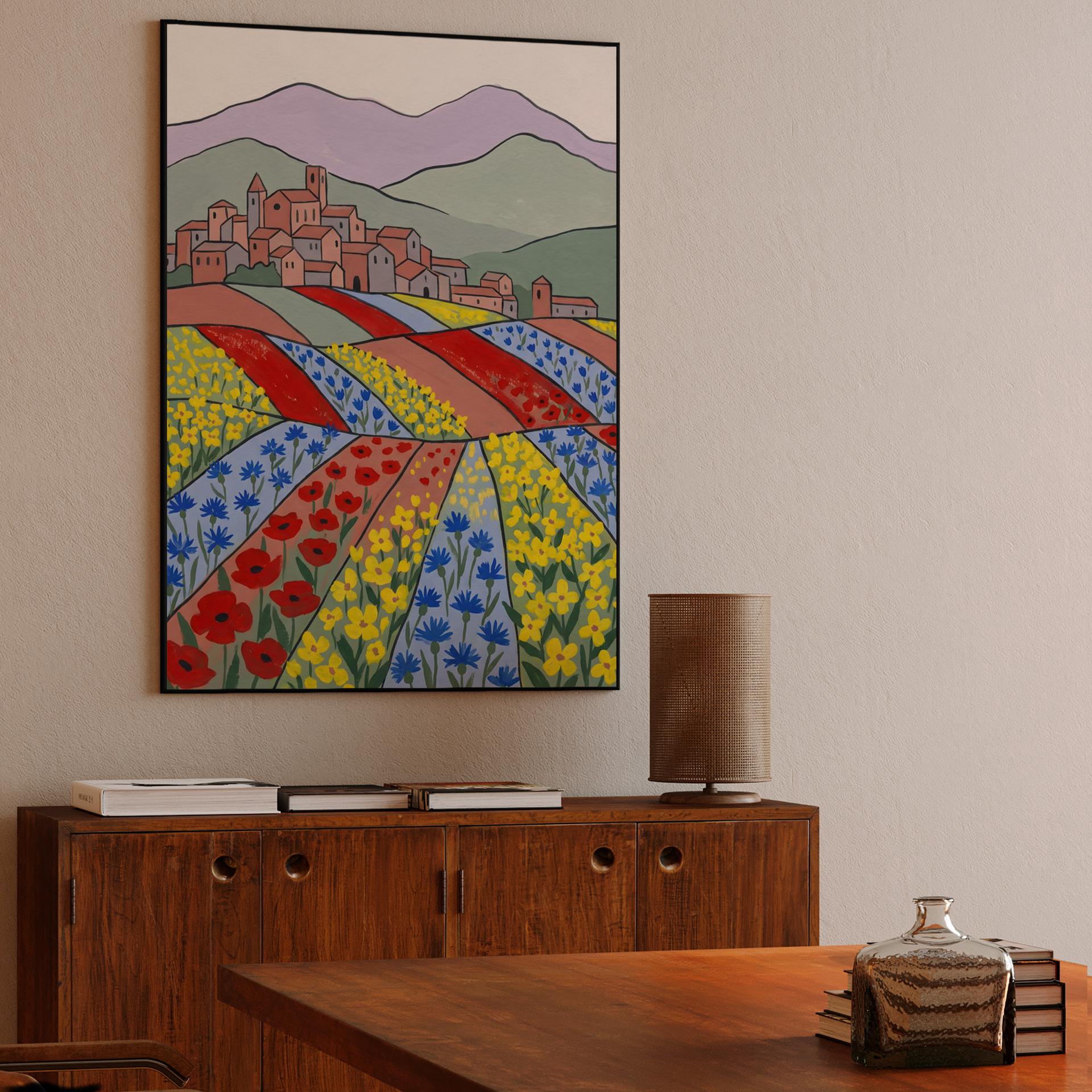 Vibrant Valleys: A Hillside Village in Bloom