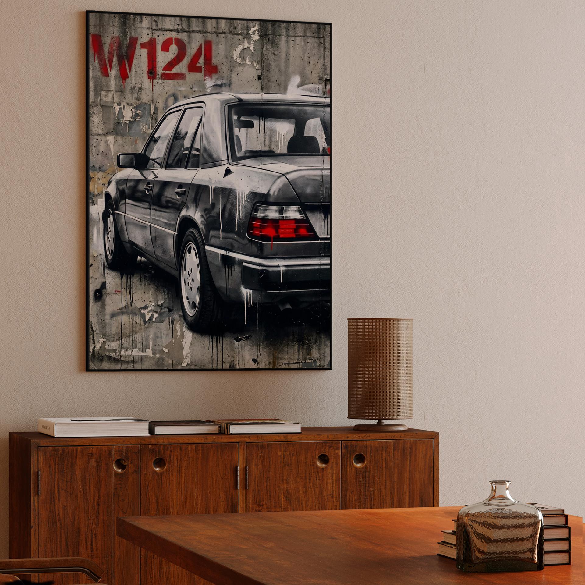 W124 Street Legacy: Concrete Mural Art