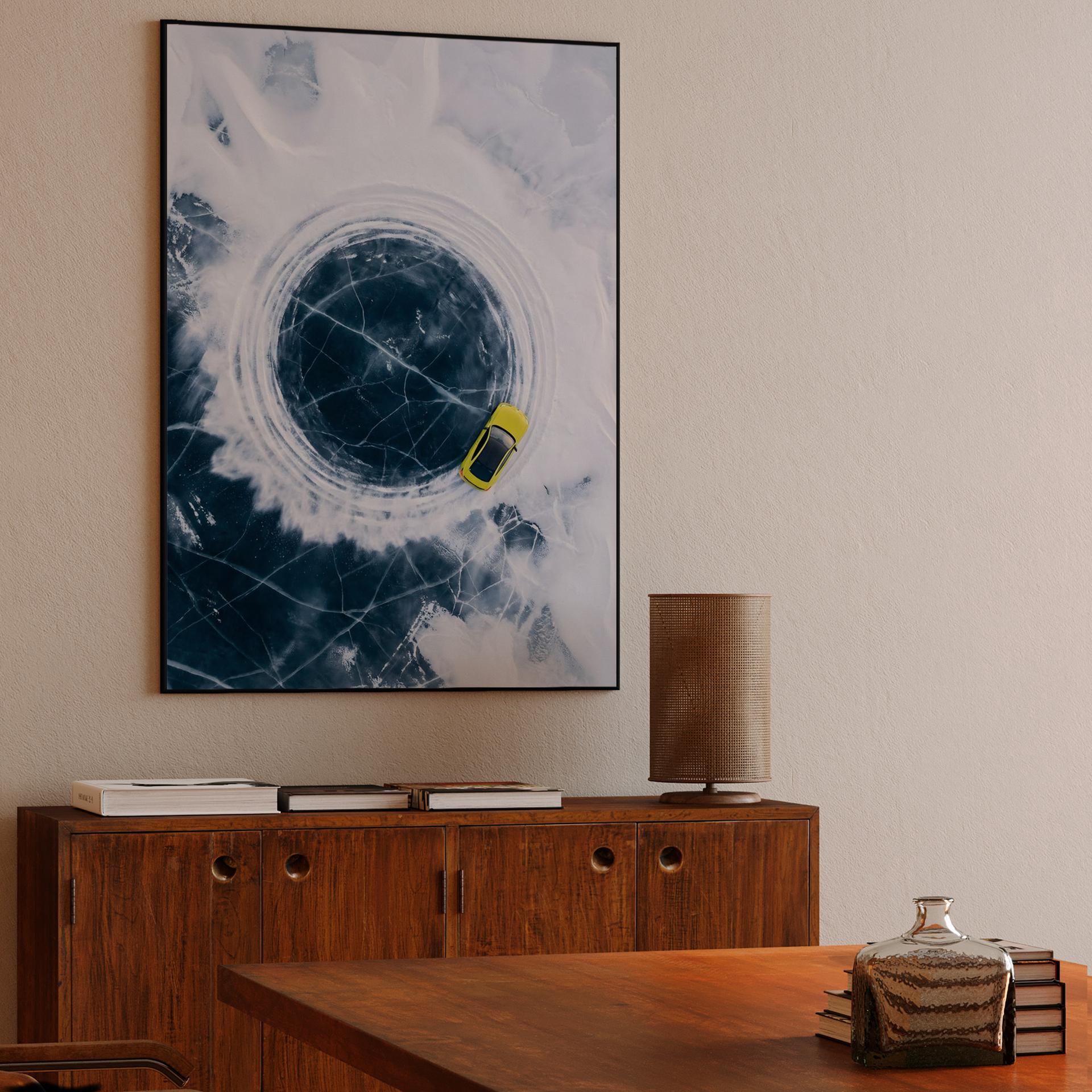 BMW M4 Aerial Ice Drift Photography