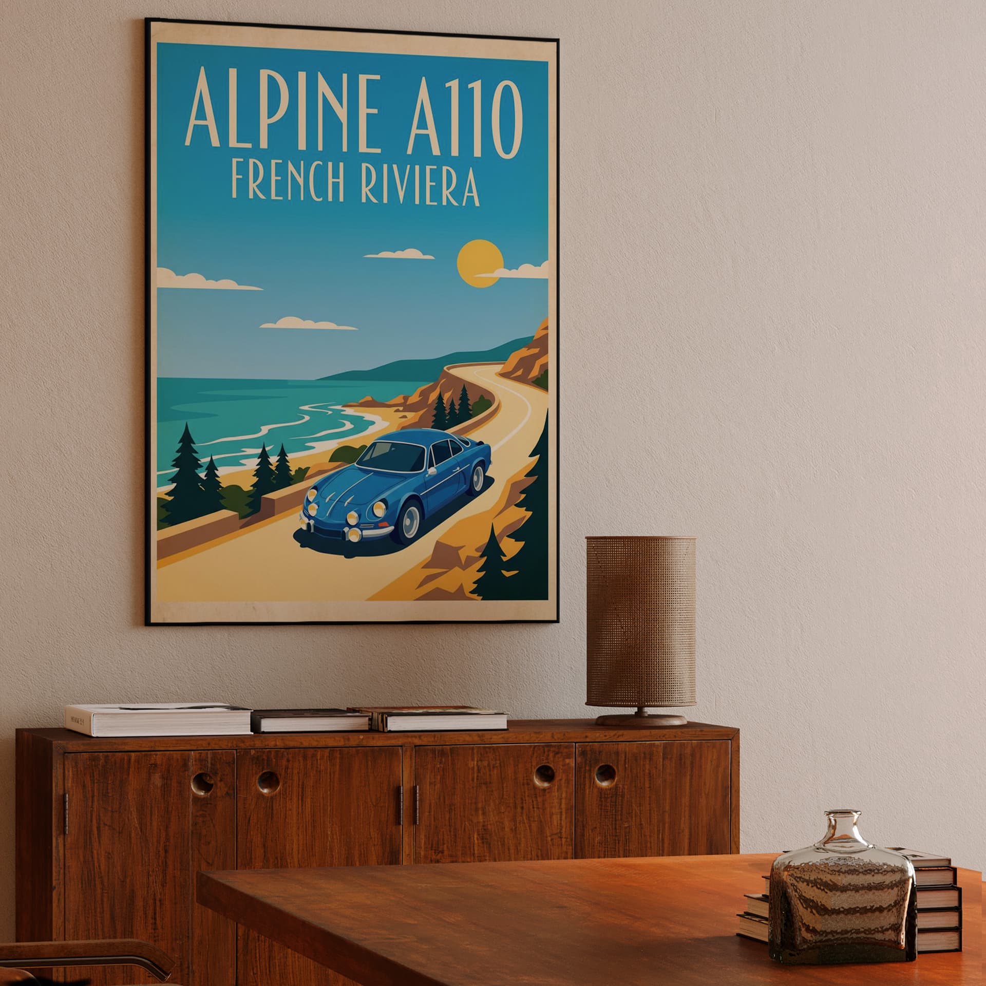Alpine A110 French Riviera Travel Poster