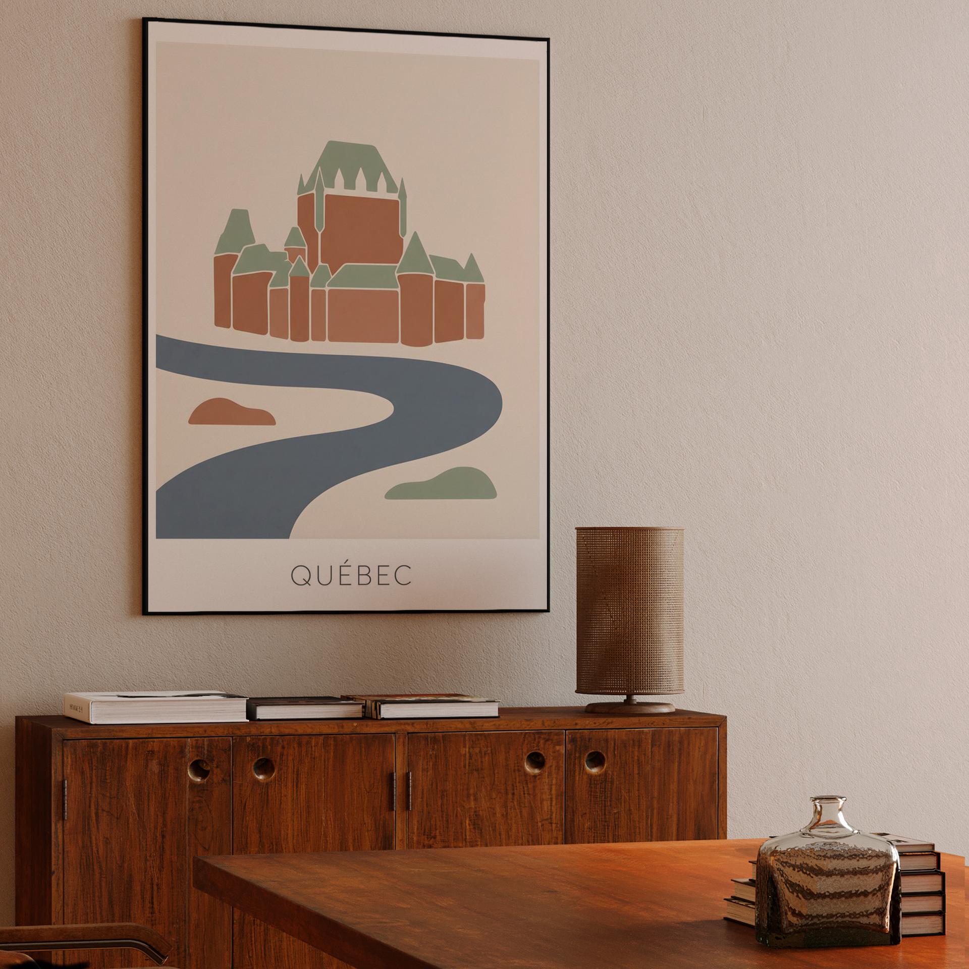 Minimalist Quebec City: Le Château Frontenac Flat Art
