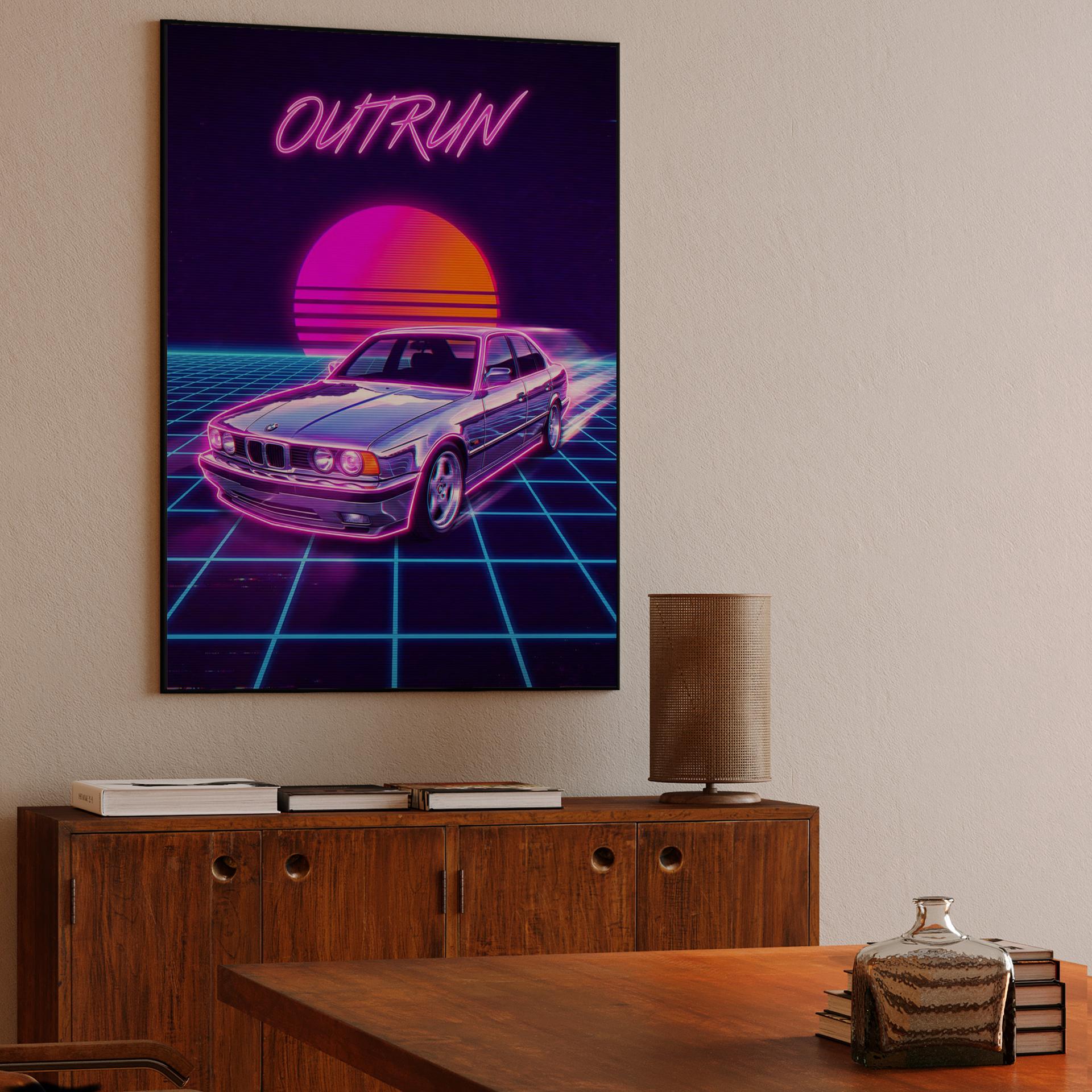 BMW E34 Outrun Neon Speed