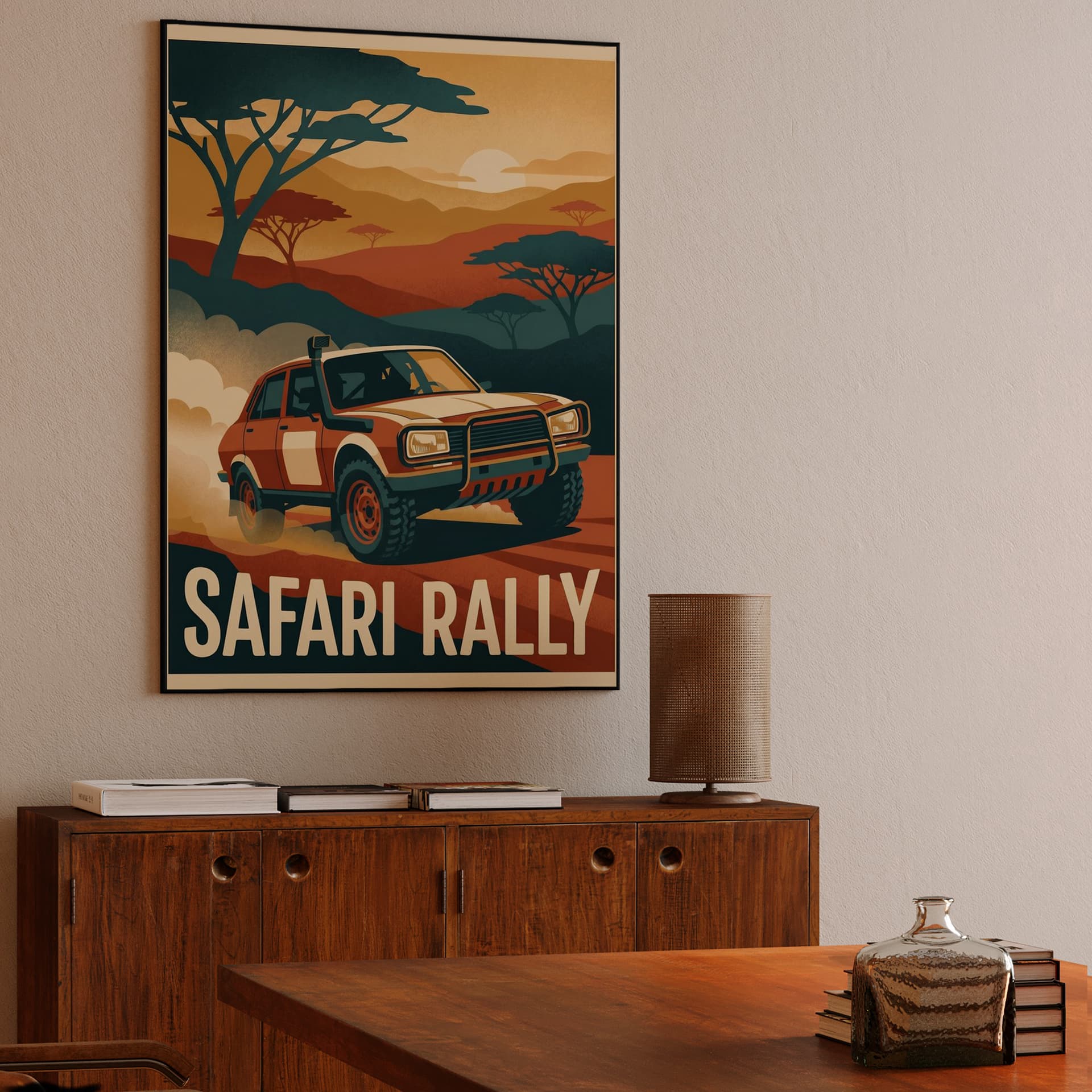 Safari Rally Renault 12 Adventure Poster