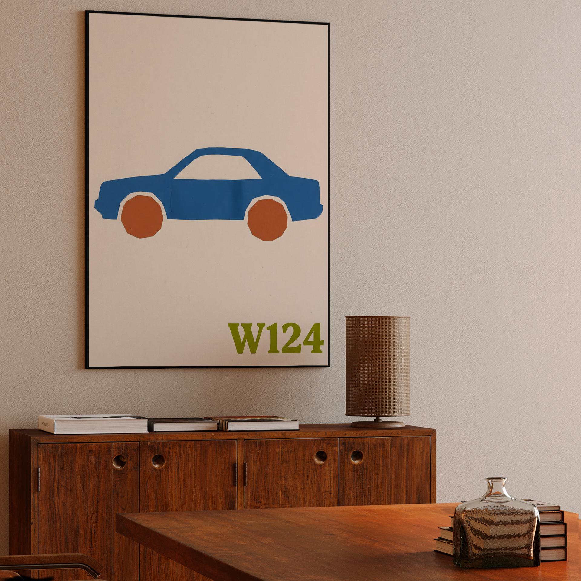 Mercedes W124: Minimalist Paper Cutout Tribute