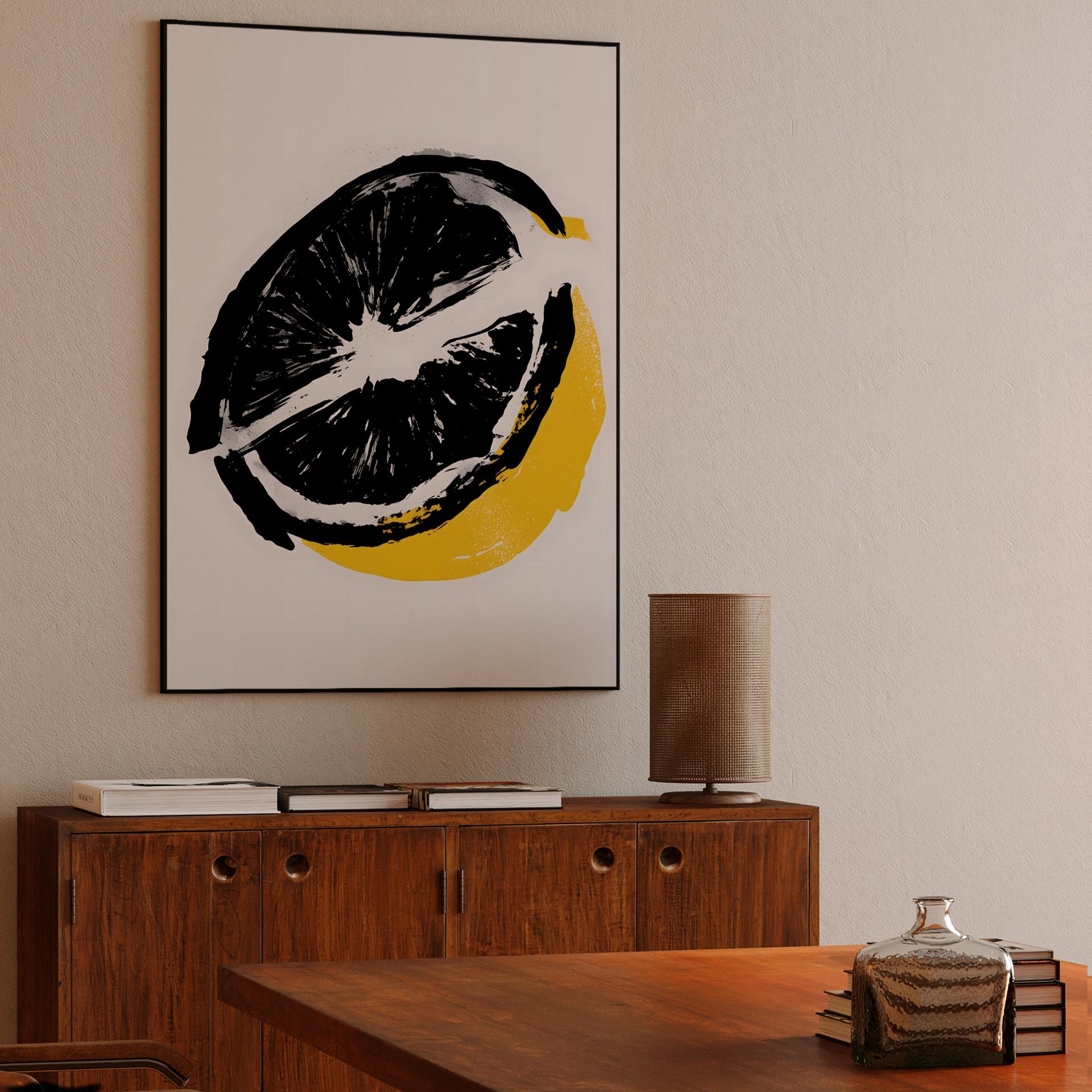 Ink Wash Lemon Slice