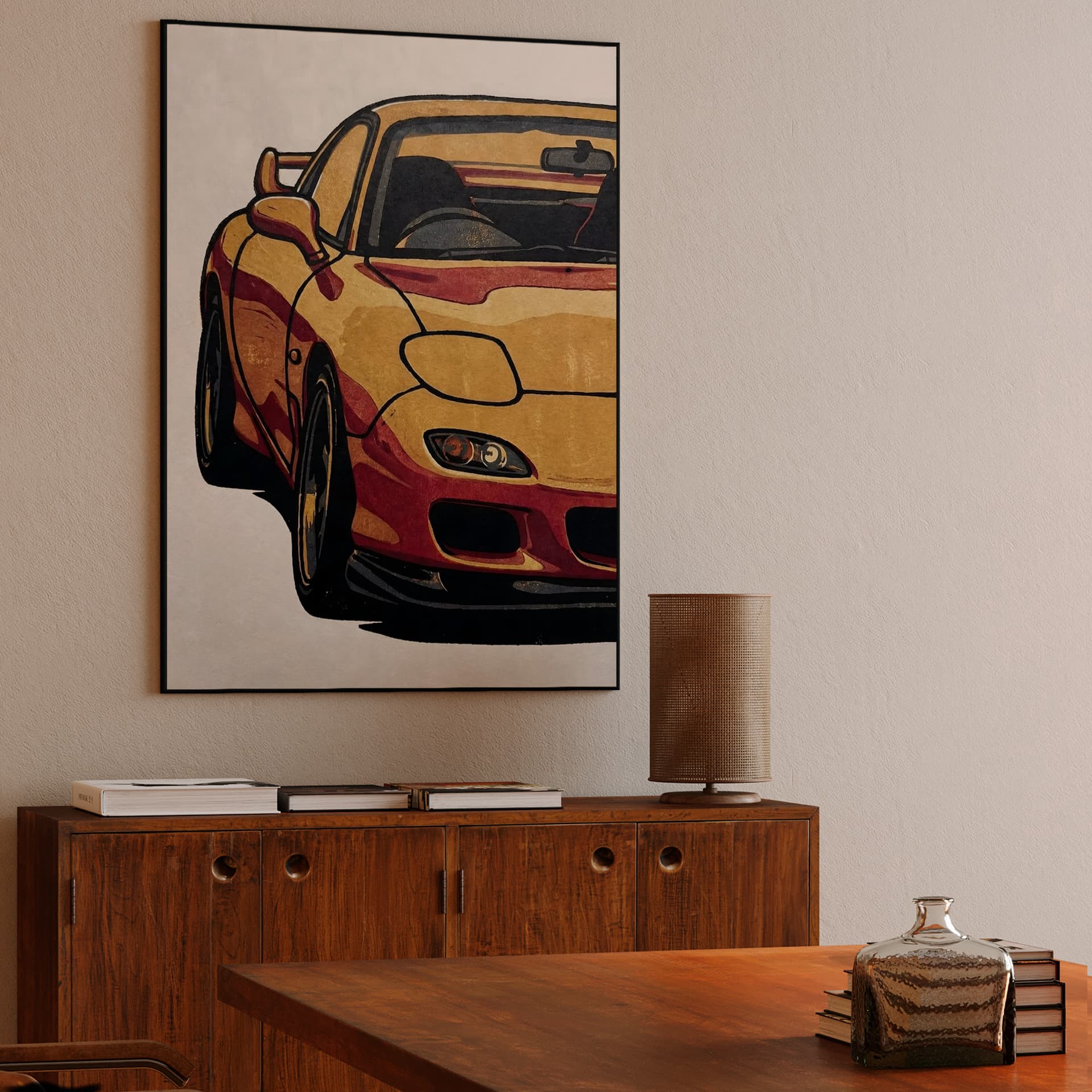 Rotary Soul: Mazda RX-7 FD Woodcut