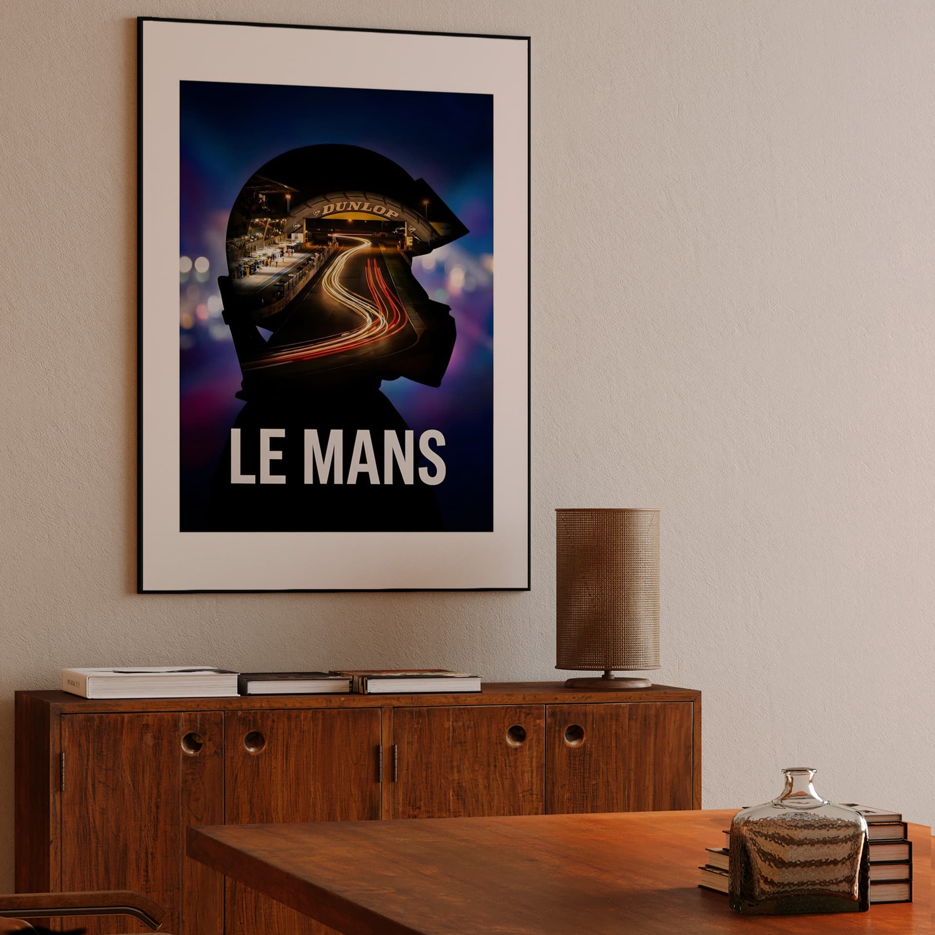 Le Mans 24 Midnight Helmet Double Exposure Art