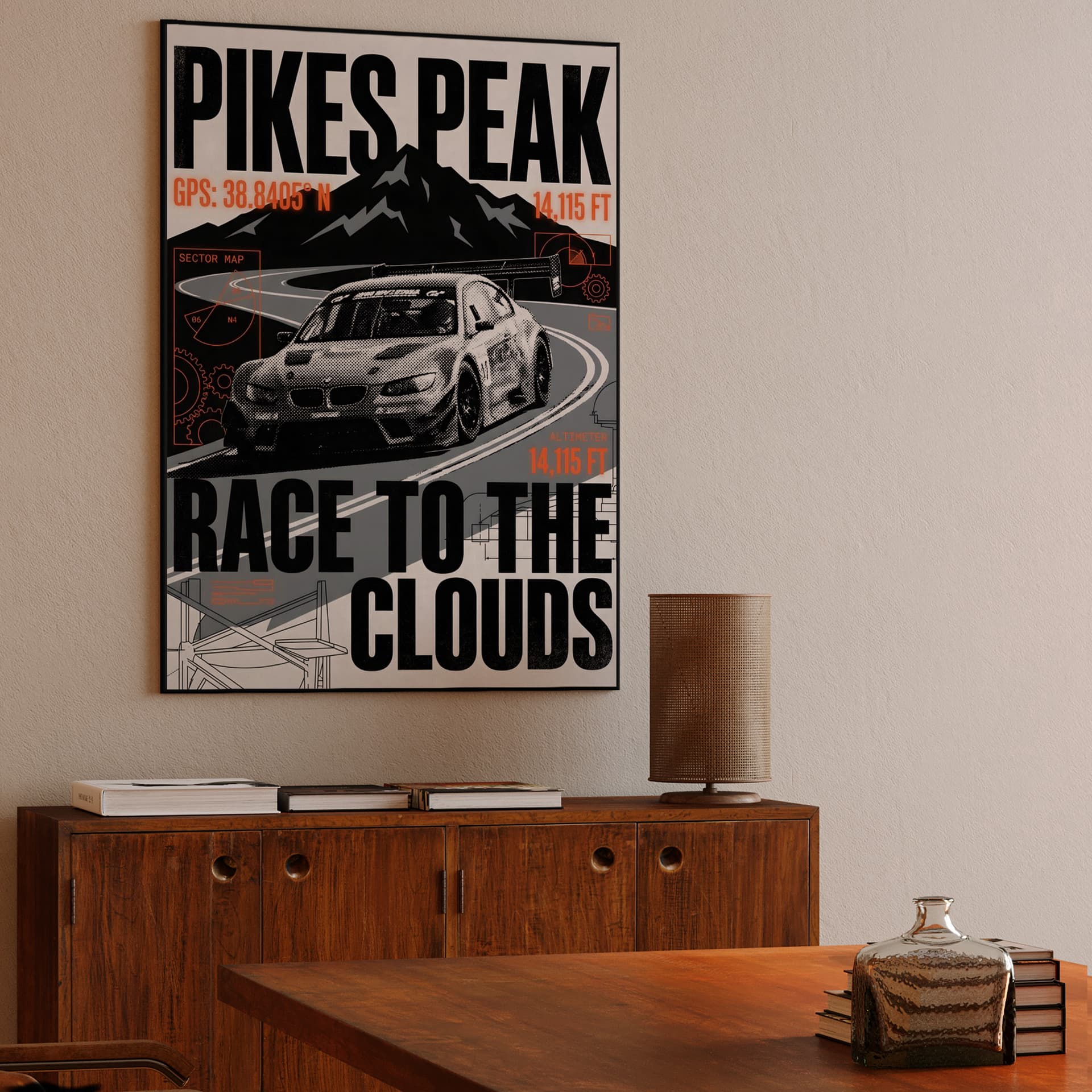 Pikes Peak Race to the Clouds BMW M3 Graphic Poster